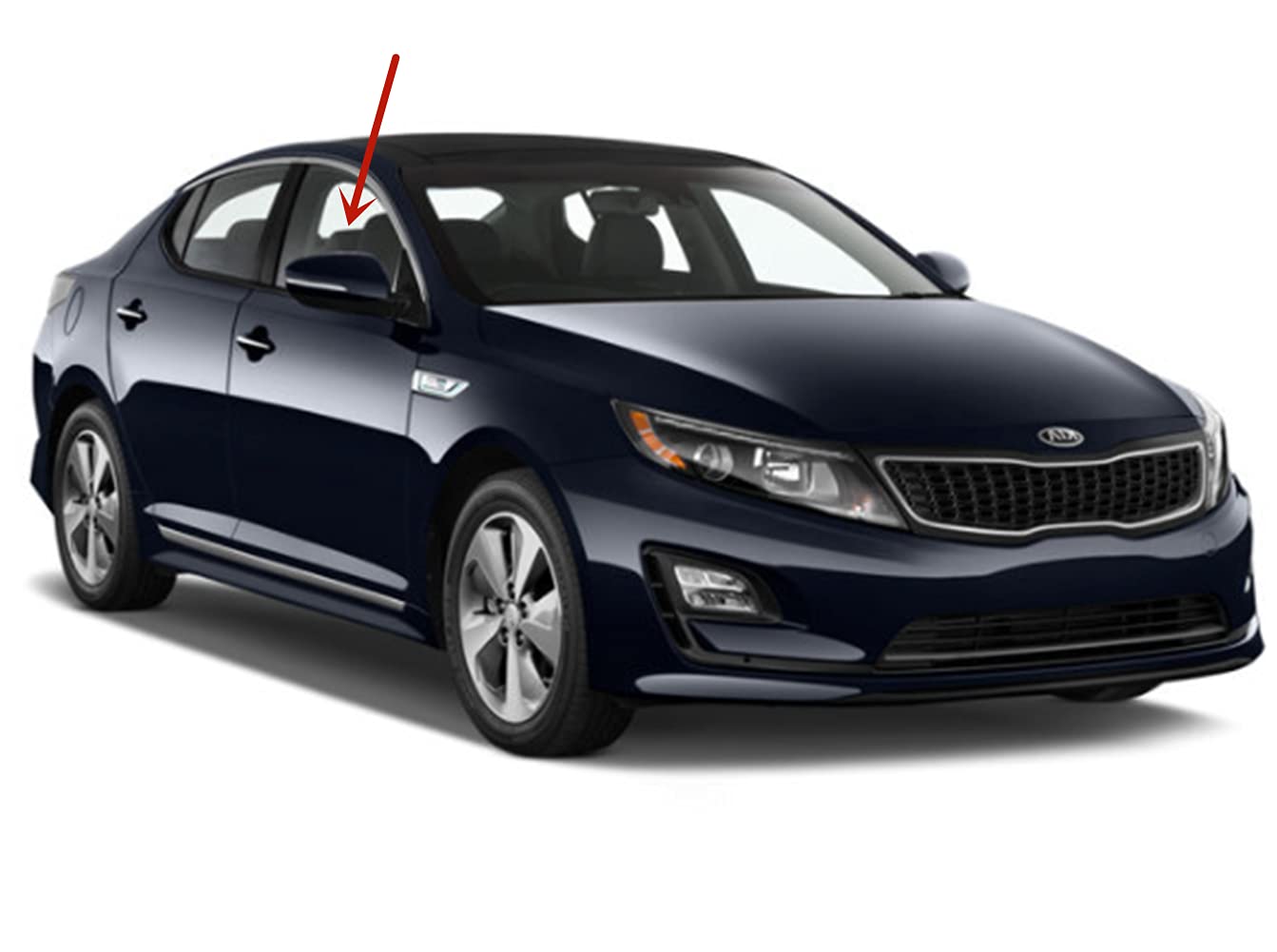 Tempered Passenger Right Side Front Door Window Glass Replacement for Kia Optima 2011-2015 Models - Durable & Safe Auto Part for Car Window Repair and Replacement