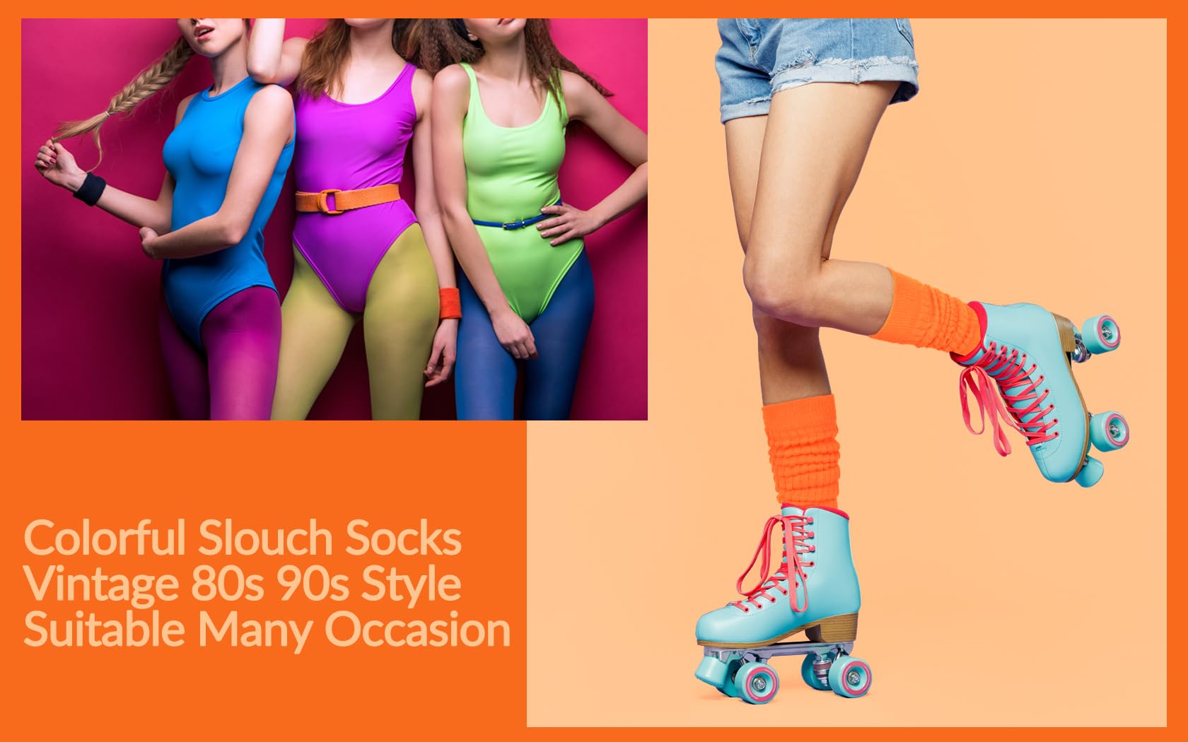 Benefeet Women's & Girls' Slouch Scrunch Long Knit Stacked Knee High Boot Socks - 80s 90s Retro Style Funny Novelty Socks for Winter Fashion, Cosplay & Vintage Outfits