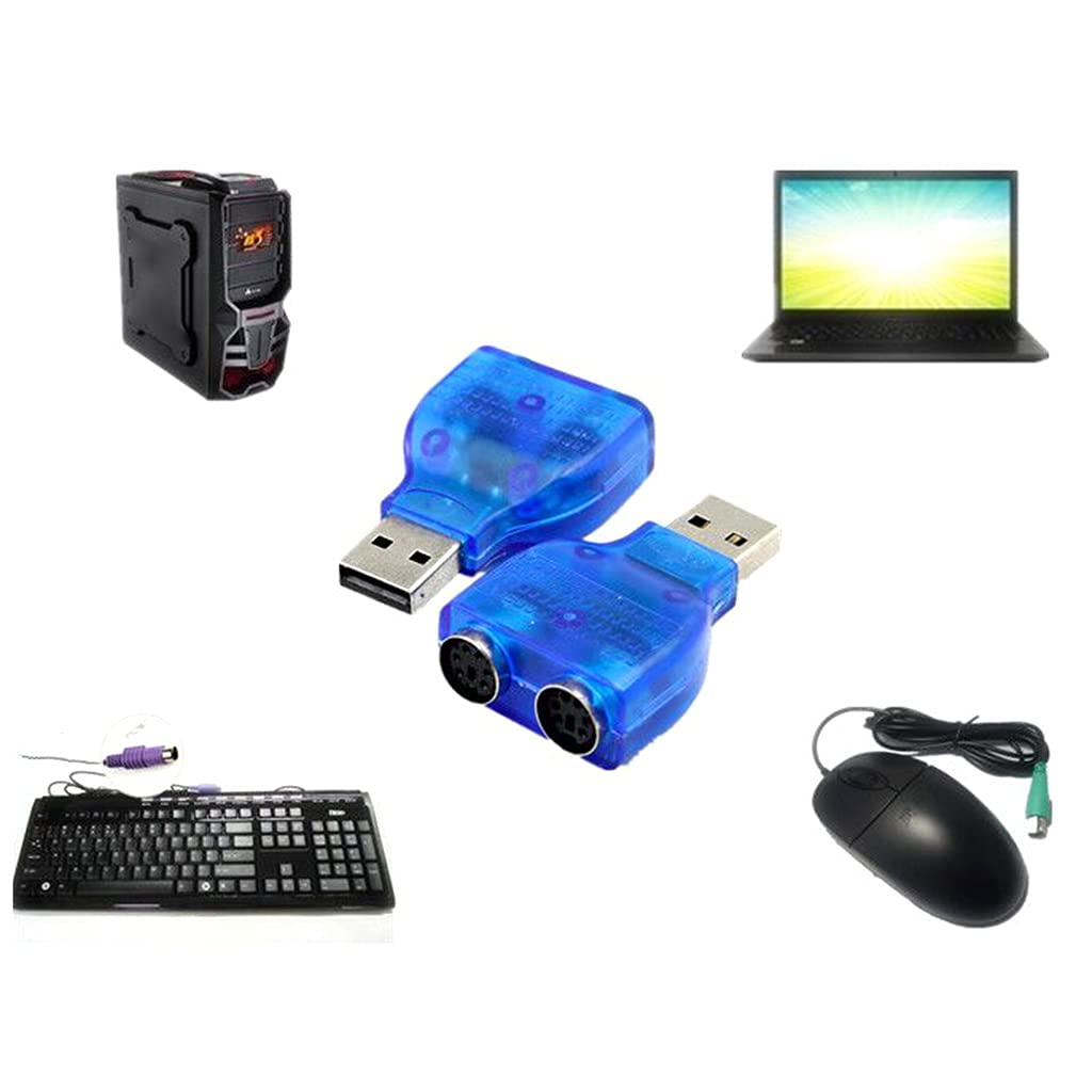 USB Male to Female Adapter Converter for PC Keyboard & Mouse - USB to PS/2 Port Adapter for Office, Gaming, and Home Use
