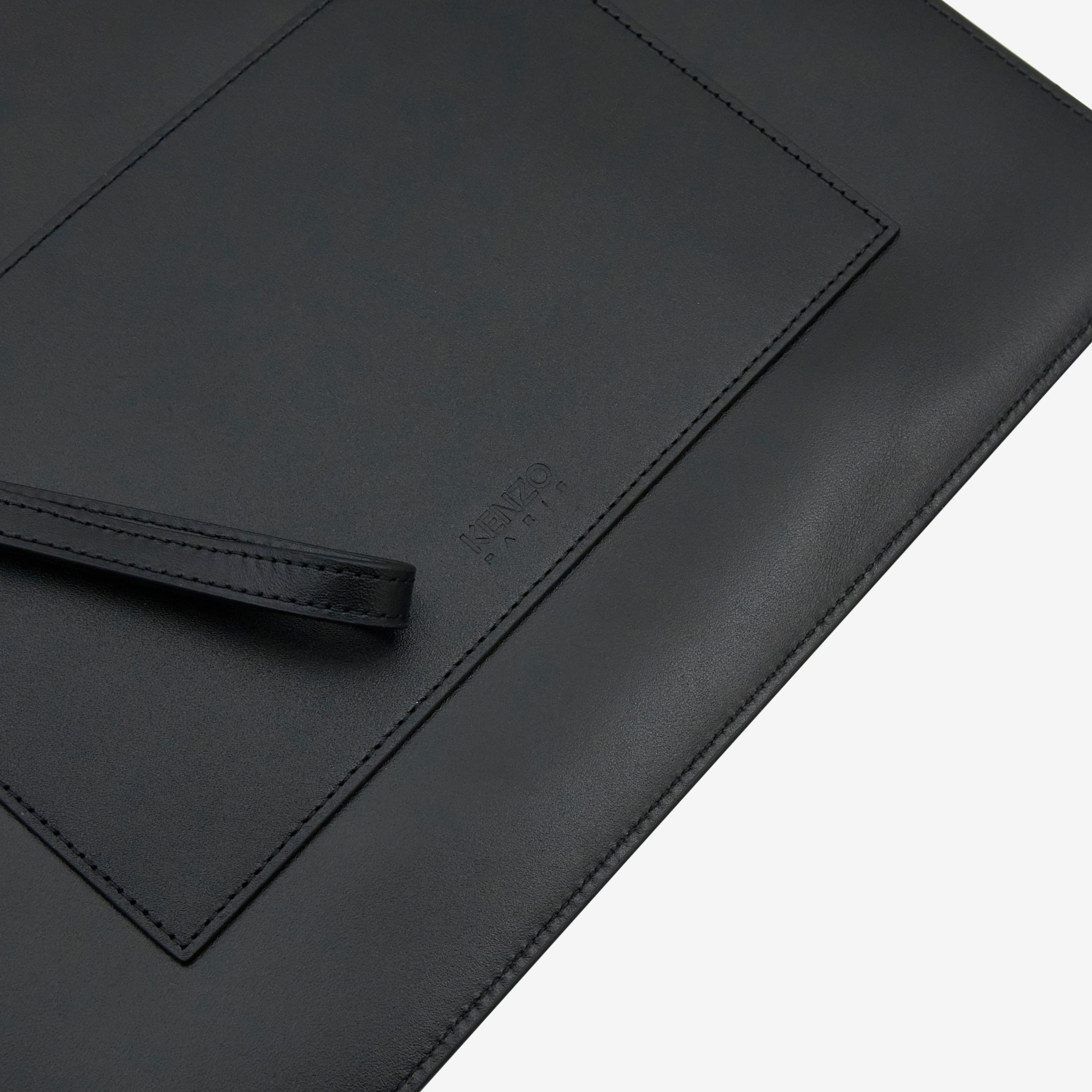 KENZO STAMP Large Leather Clutch Bag for Women - Black Genuine Leather Handbag - Perfect for Evening Parties, Weddings & Date Nights