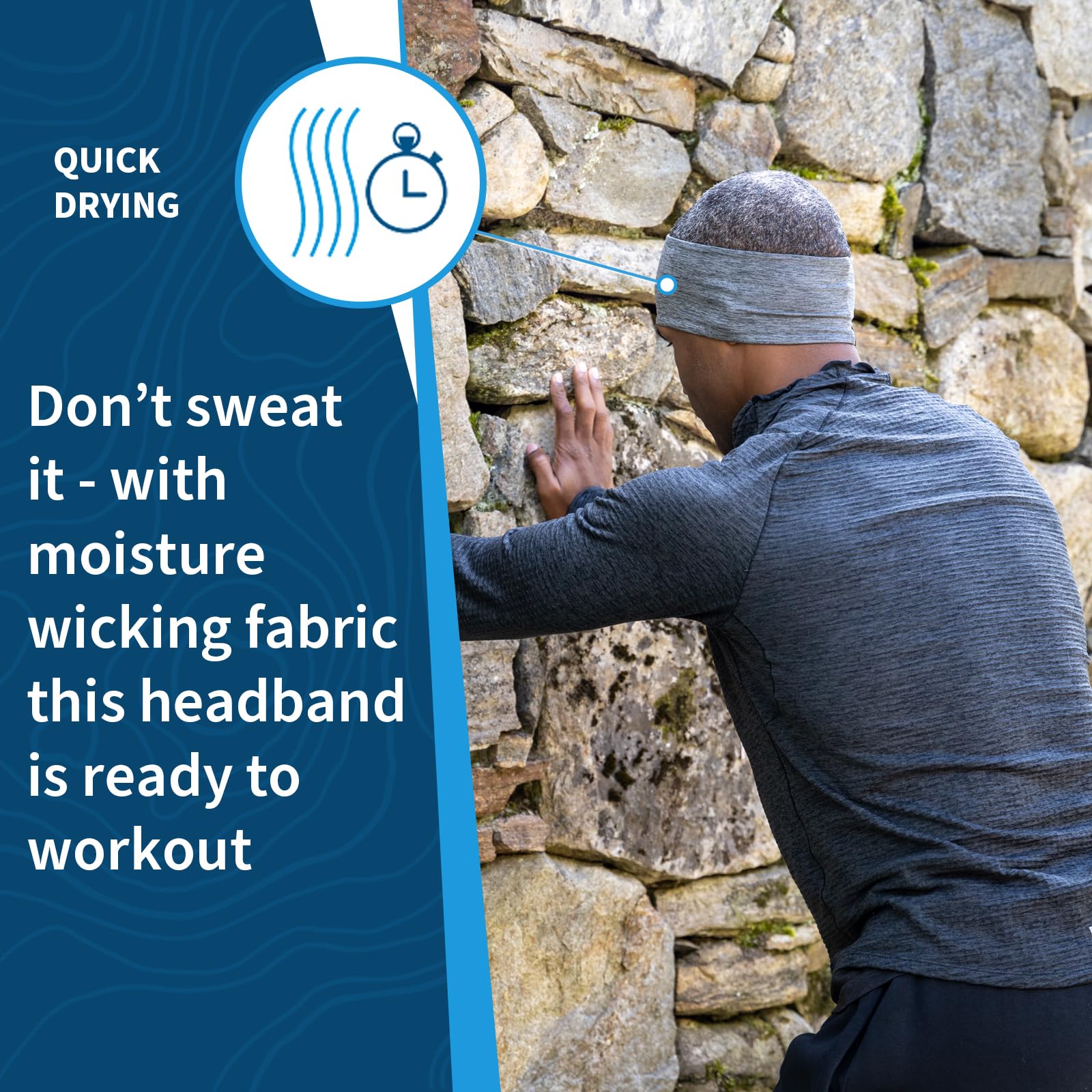 TrailHeads Men's Running Headband - Sweat-Wicking Sports Headbands for Jogging, Workouts & Outdoor Activities | Breathable & Comfortable for Men