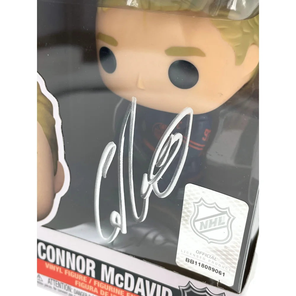 Connor McDavid Autographed Funko Pop #75 Edmonton Oilers JSA COA Signed Hockey Figure - Perfect for NHL Fans, Collectors & Hockey Memorabilia Displays