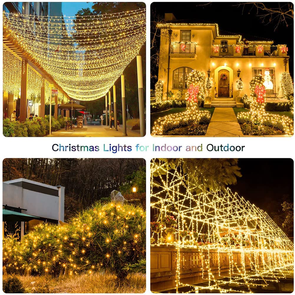 200 LED Fairy String Lights - 66ft Warm White Extendable Outdoor/Indoor Lights with Memory Modes Controller for Bedroom, Wedding, Christmas, Party, Halloween & Patio Decorations | Perfect for Home, Garden and Event Lighting