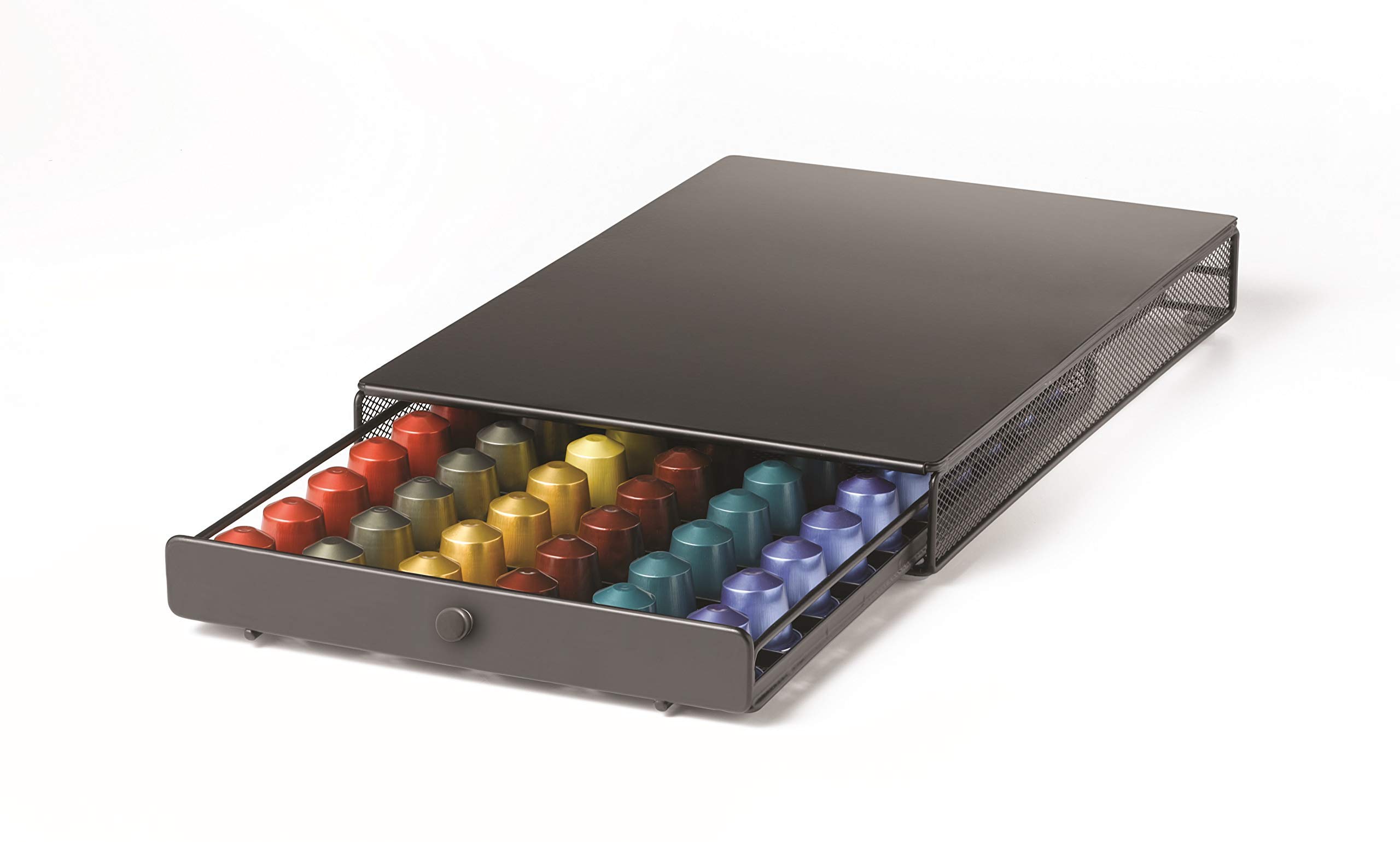 Nifty Large Nespresso Capsule Drawer – Black, 60-Count Pod Holder, Non-Rolling Sliding Storage Organizer for Coffee Machines, Perfect for Kitchen Counter & Under Coffee Pot – Ideal for Home & Office Use