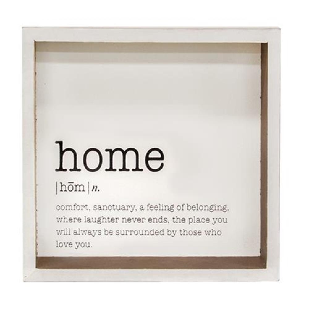 Custom Home Definition Shadowbox Sign - Personalized Wooden Wall Art for Living Room, Bedroom & Housewarming Gifts - Perfect for Farmhouse Decor & Rustic Home Décor