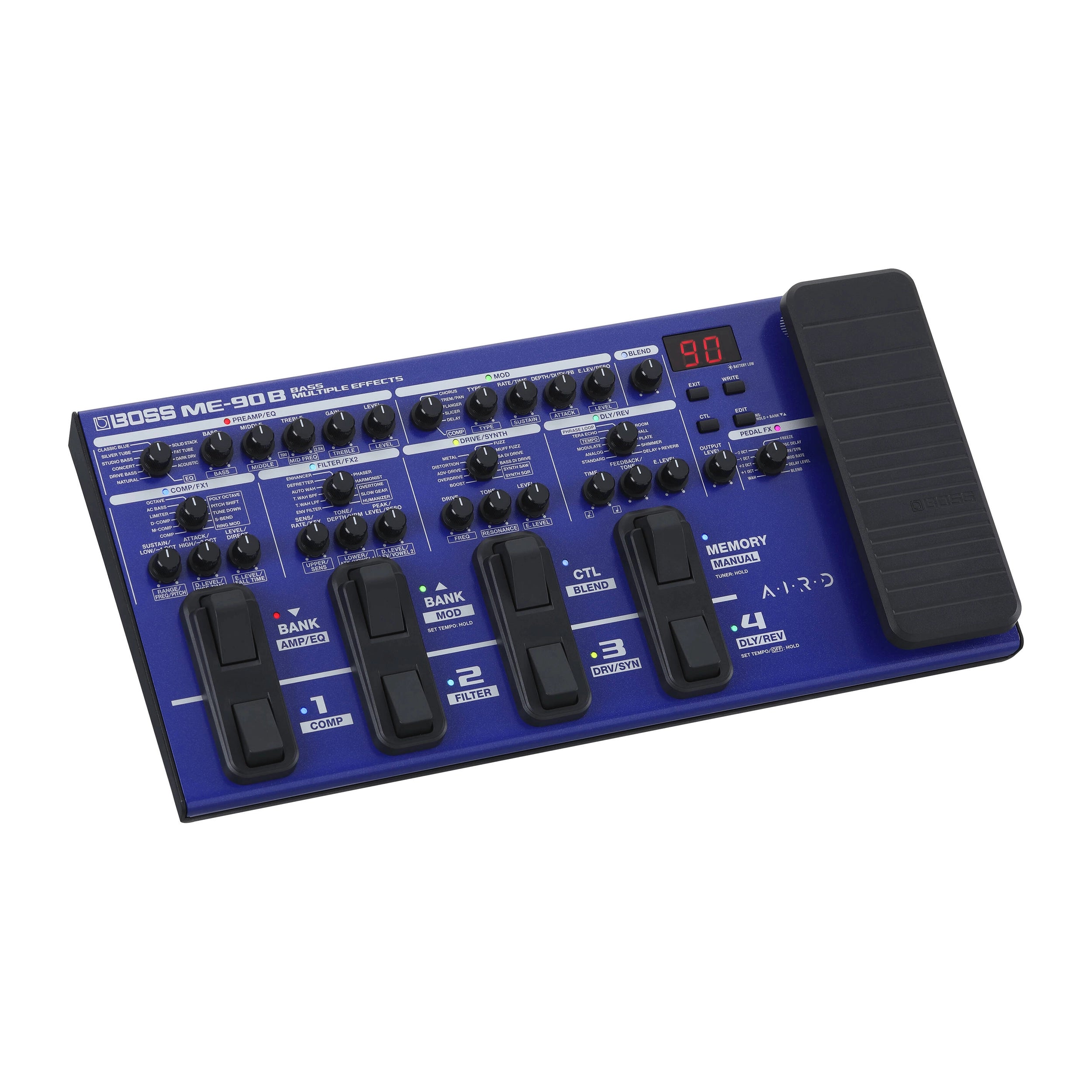 Boss ME-90B Bass Multi-Effects Processor Pedal for Guitarists & Bass Players - Stage & Studio Use