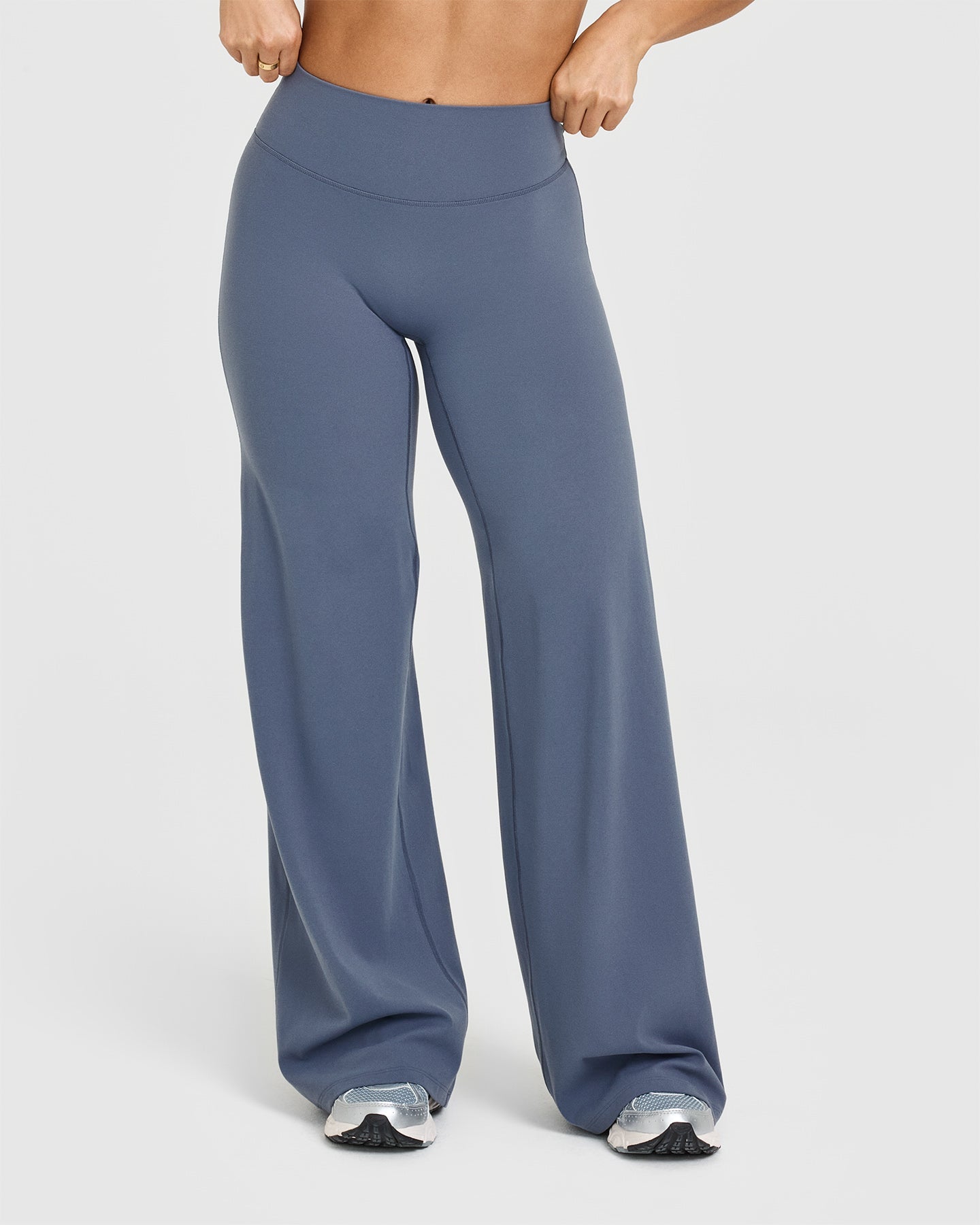 SoftMotion™ Straight Leg Yoga Pants for Women - Granite Blue | High Waisted Stretchy Workout Leggings | Perfect for Yoga, Running & Lounge Wear