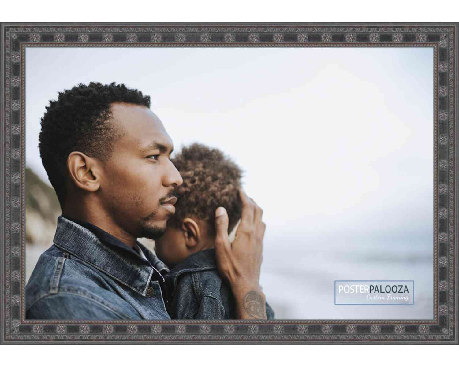 Ornate Silver 13x17 Wood Picture Frame with UV Acrylic & Foam Board Backing - Complete Wall Decor Set for Posters, Photos & Artwork - Perfect for Home, Office & Gallery Displays
