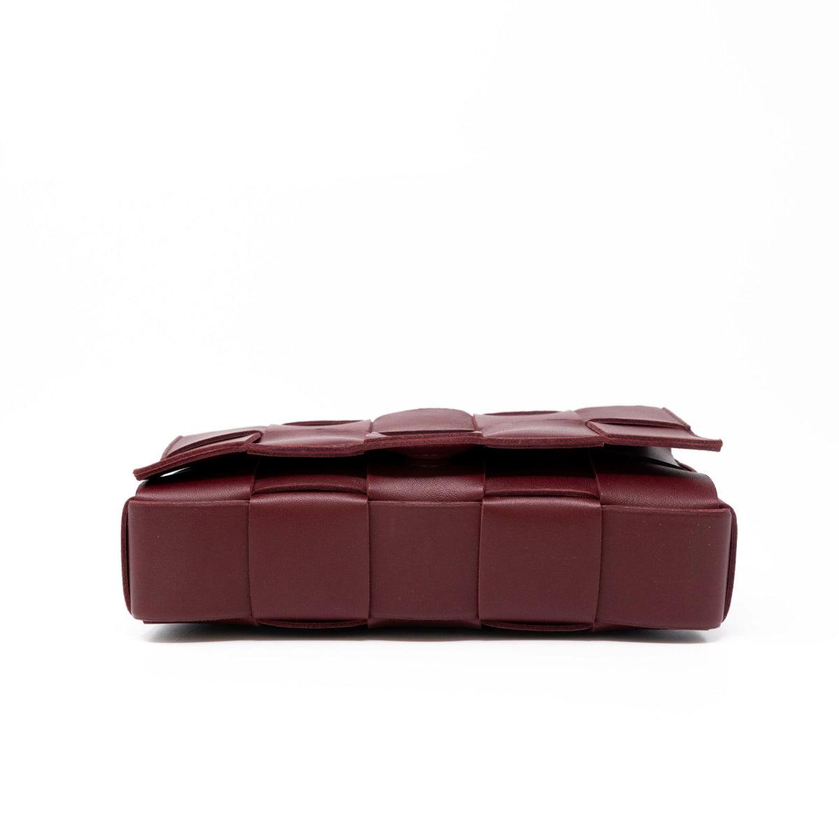Bottega Veneta Burgundy Cassette Crossbody Bag - Luxury Leather Shoulder Purse for Women, Perfect for Date Night & Evening Events