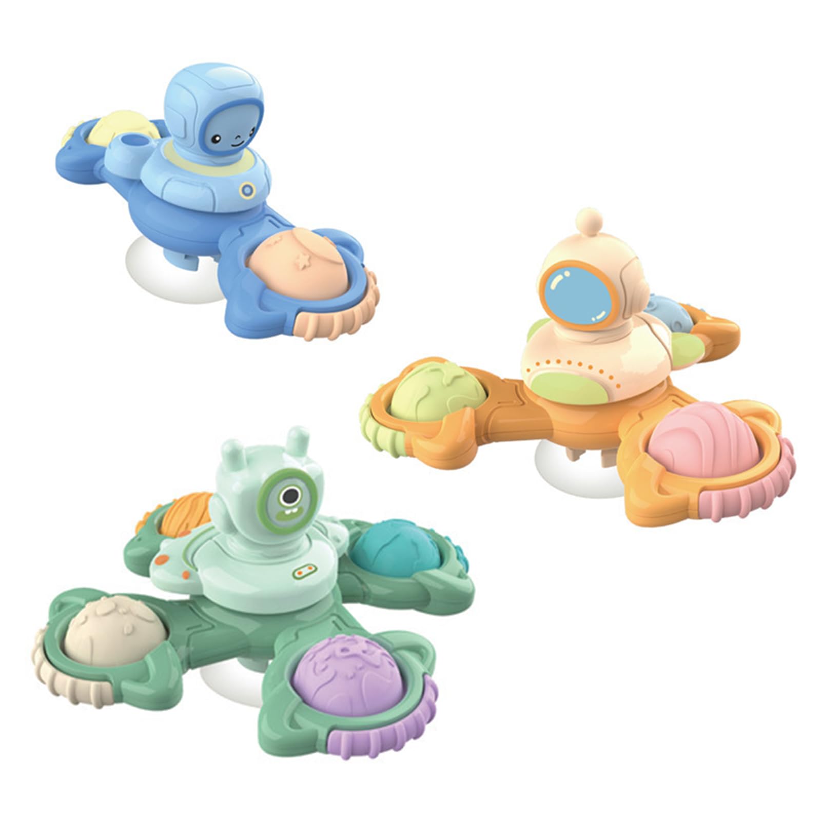 Jollybaby 3PCS Suction Cup Spinner Toys for Toddlers - Fun Spinning Tops for Boys & Girls, Sensory Bath Toys & Birthday Gift for Infants - Perfect for Bathtime Play, Sensory Development & Early Learning