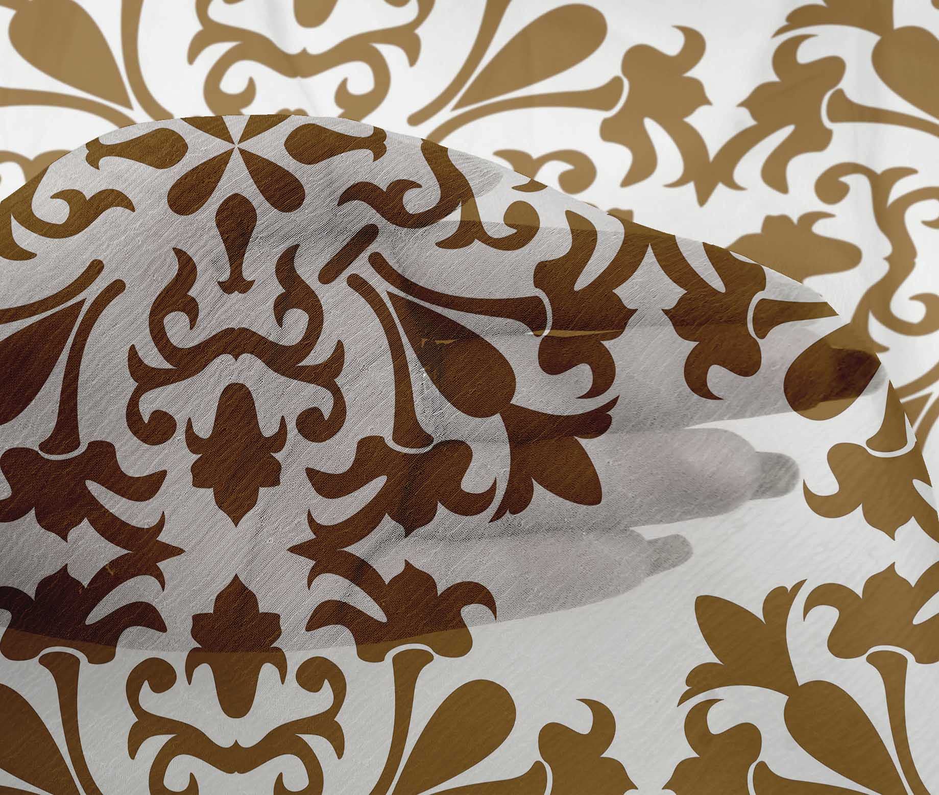 oneOone Viscose Chiffon Brown Fabric - 42 Inch Wide Printed Mosaic Sewing Material by The Yard for DIY Clothing, Dresses, Scarves & Home Decor Projects