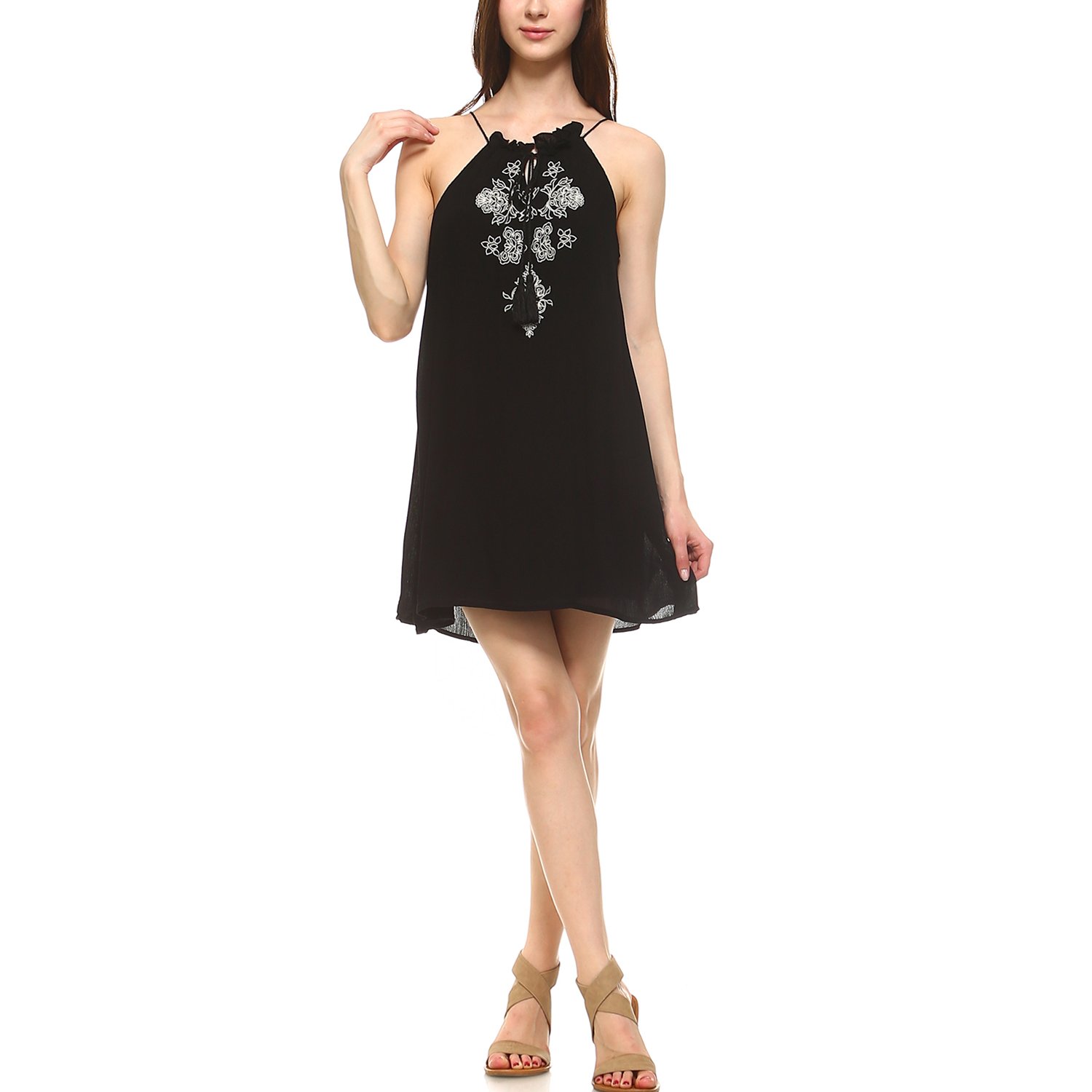 Women's Casual Sleeveless Mini Dress with Spaghetti Straps - Summer Beach Party, Date Night & Vacation Outfit