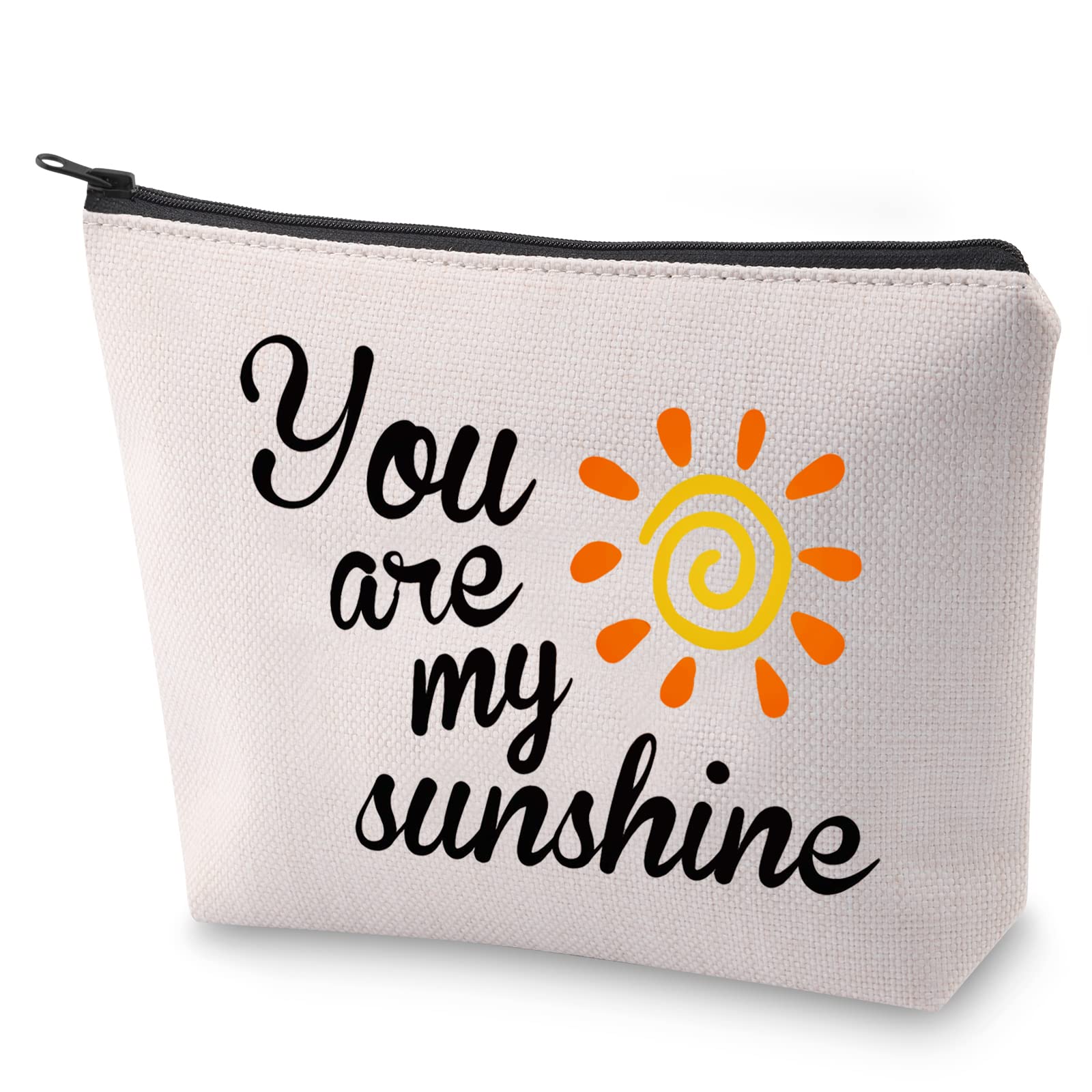 You Are My Sunshine Makeup Bag - Cute Cosmetic Zipper Pouch for Women - Perfect Gift for Girlfriend, Wife, Mom - Great for Travel, Gym & Daily Organizer