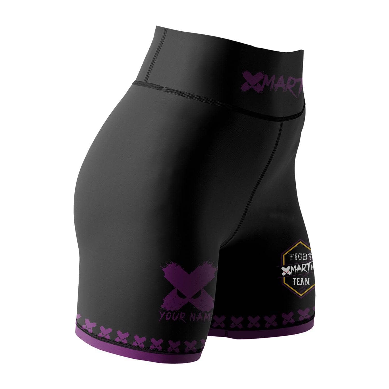 XMartial Kill Level Fight Team Women's Spats Shorts - High Performance MMA & BJJ Training Shorts for Women - Perfect for Combat Sports, Gym Workouts & Martial Arts Practice