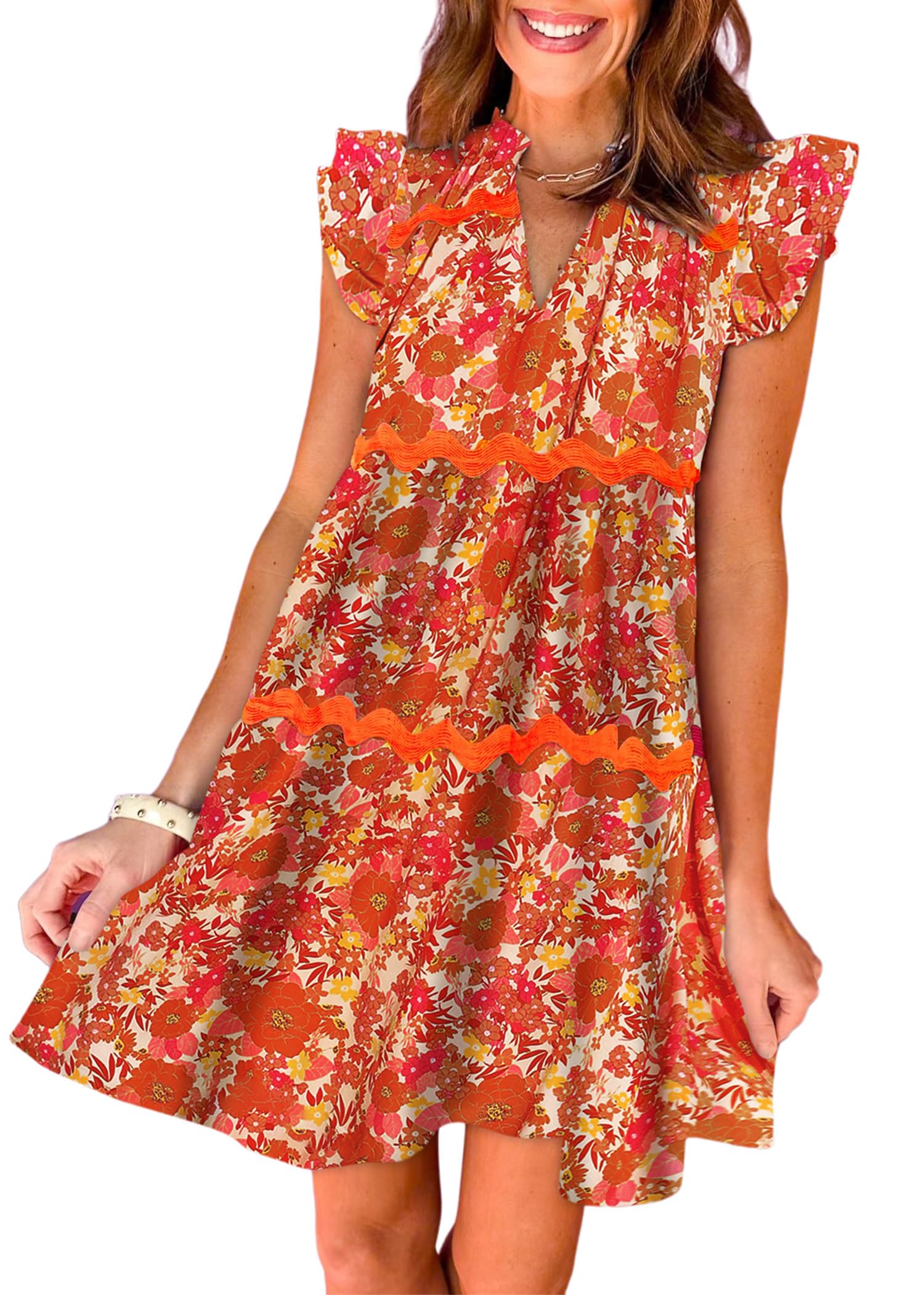 Women's Summer Dresses - Casual Loose Midi & Bohemian Floral A-Line Mini Dresses for Beach, Vacation & Outdoor Activities