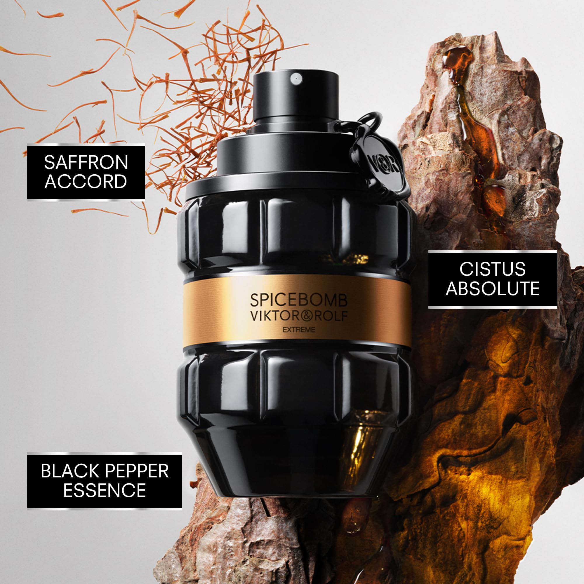 Viktor&Rolf Spicebomb Extreme Eau de Toilette for Men - Woody Spicy Cologne with Citrus & Tobacco Notes - 3 oz + 0.33 oz Travel Size Gift Set - Perfect for Date Nights, Special Occasions & Gifting