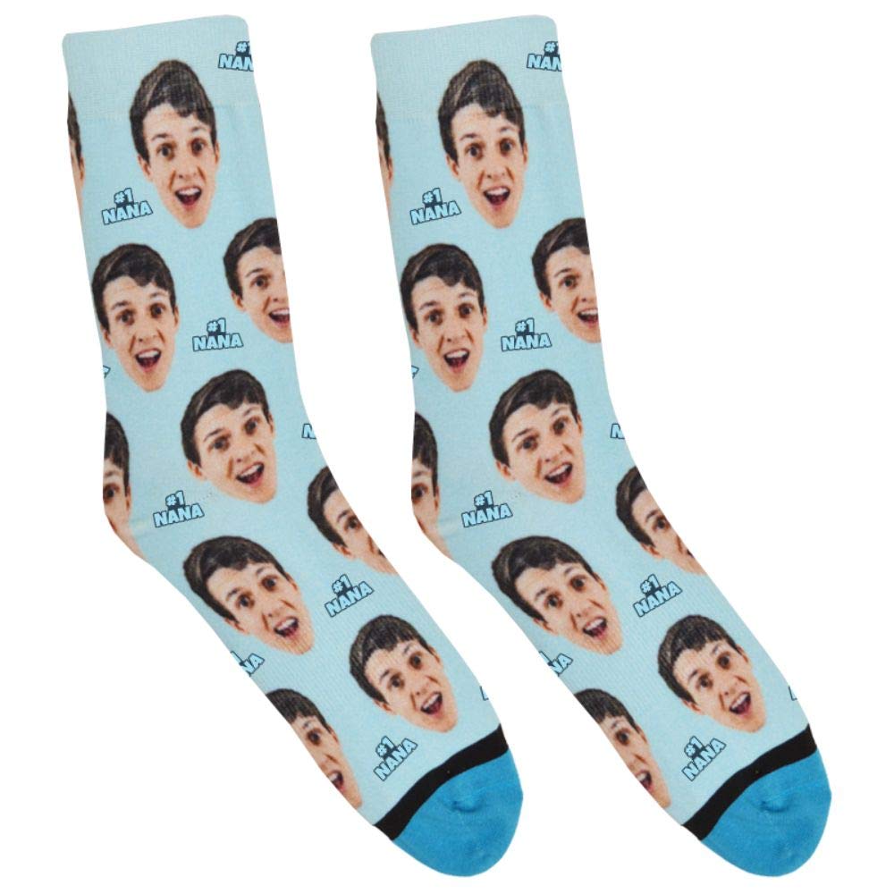 DivvyUp Custom #1 Nana Socks - Funny Novelty Crew Socks for Women & Men - Perfect Gift for Grandmothers, Birthday & Christmas Presents - Cozy Home, Office & Holiday Wear