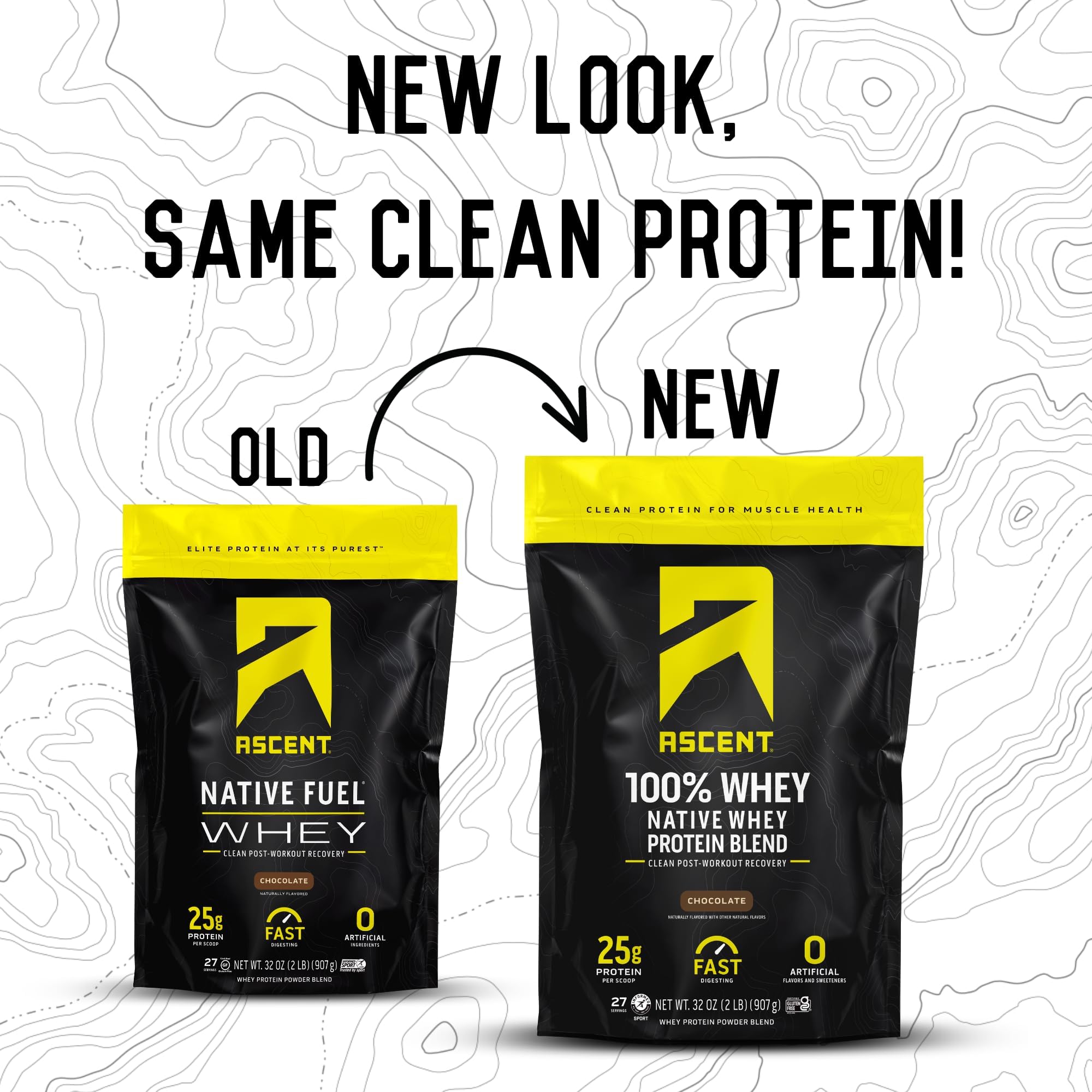 Ascent 100% Whey Protein Powder - Post Workout Whey Protein Isolate for Muscle Recovery, Zero Artificial Flavors & Sweeteners, Gluten Free, 5.5g BCAA, 2.6g Leucine, Essential Amino Acids, Chocolate Flavor 2 lb - Ideal for Gym, Fitness & Weight Loss