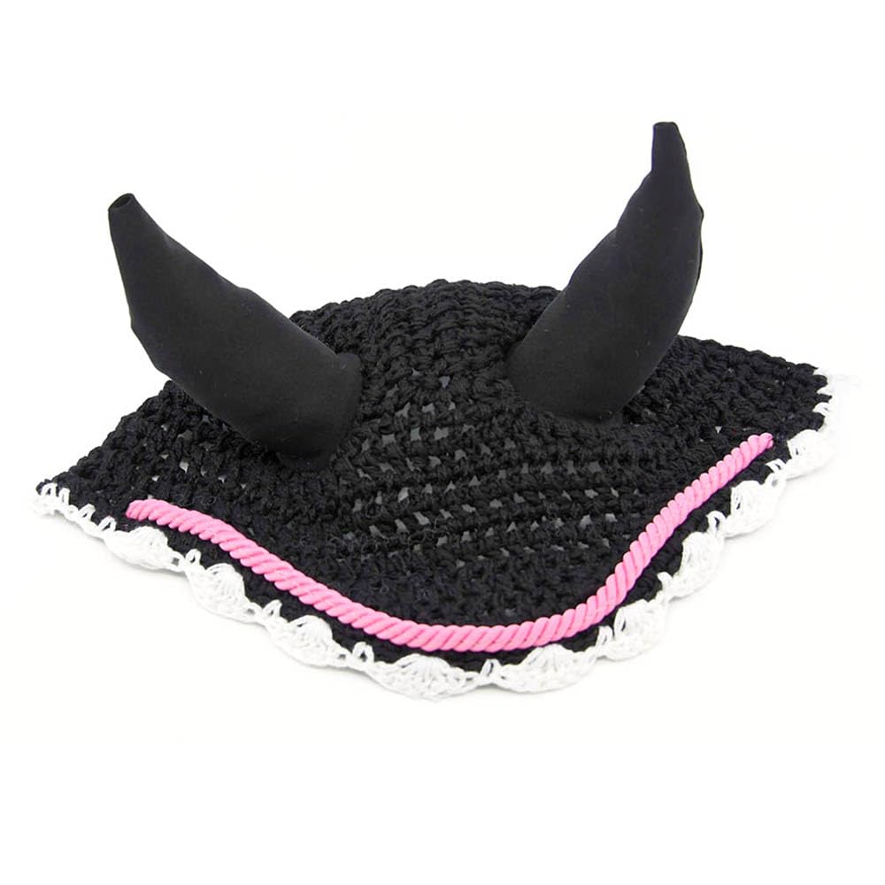 Brown Hobby Horse Stick with Black Bridle, Lunge Line & Pink Trim Bonnet - Equestrian Toy for Kids | Perfect for Playtime, Birthday Gifts & Pretend Riding Games