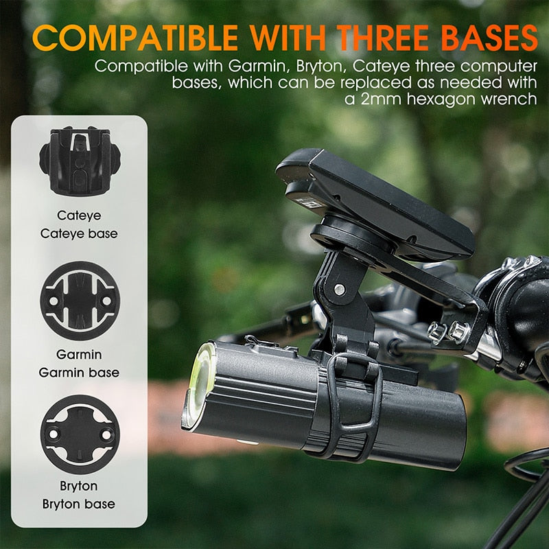 Aluminum Alloy Bike Computer & Light Mount Bracket - Universal Handlebar Holder for Garmin, Cateye, Bryton, GoPro - Perfect for MTB, Road Cycling & Night Rides