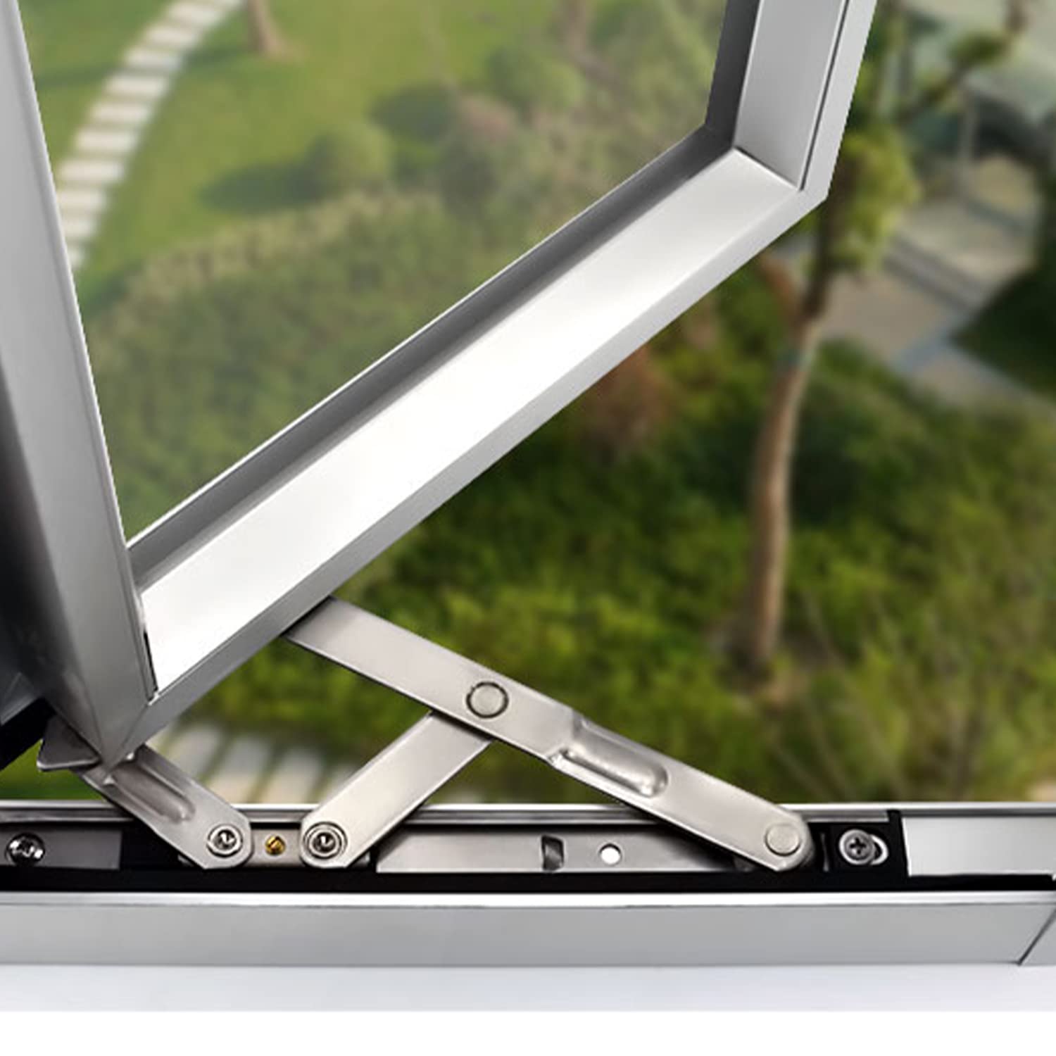 MroMax 12 Inch Casement Window Hinge - 2.5mm Thick 202 Stainless Steel Silver Hanging Hinge - Perfect for Home, Office & Commercial Windows Replacement & Installation