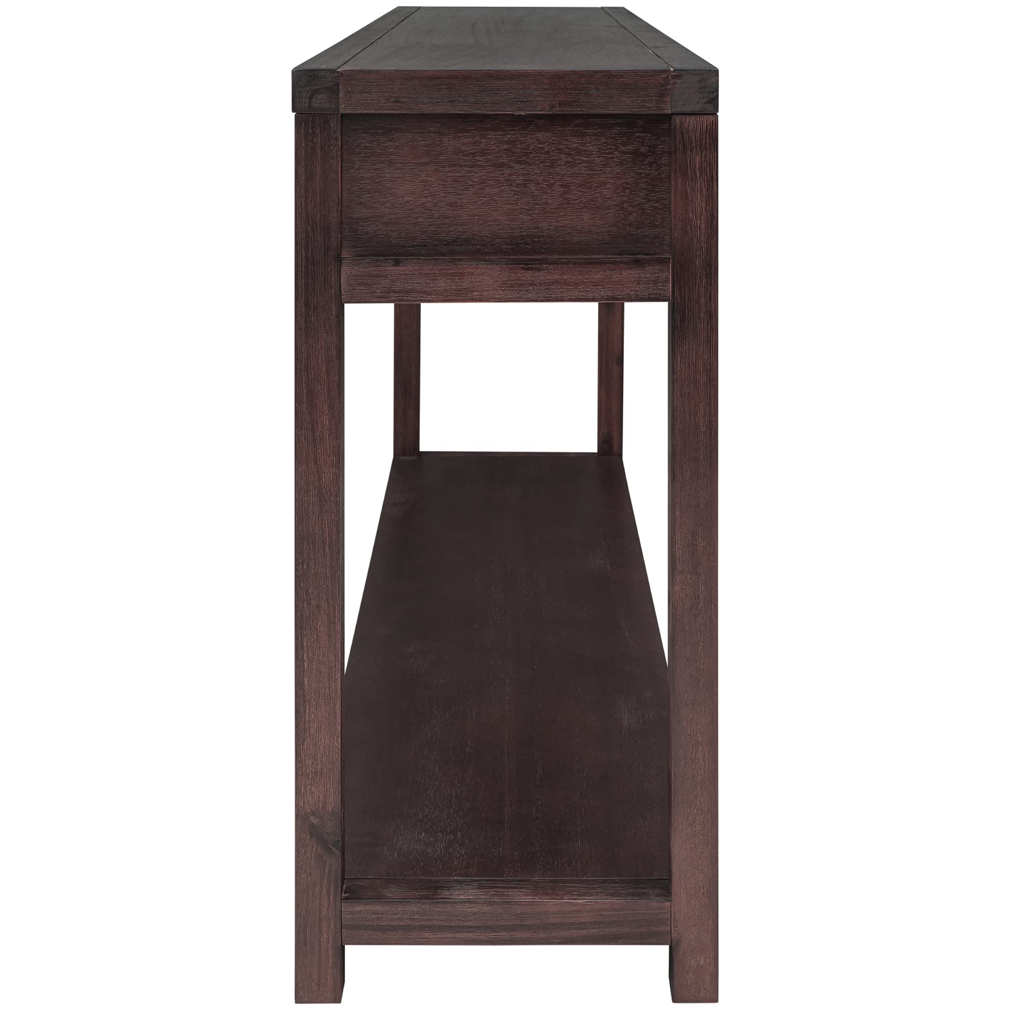 Solid Wood Console Table with 2 Large Storage Drawers, Rustic Entryway Sofa Table with Open Shelf - Modern TV Stand for Living Room, Bedroom, Hallway (Espresso, Large Size) | Perfect for Small Space Organization & Home Decor