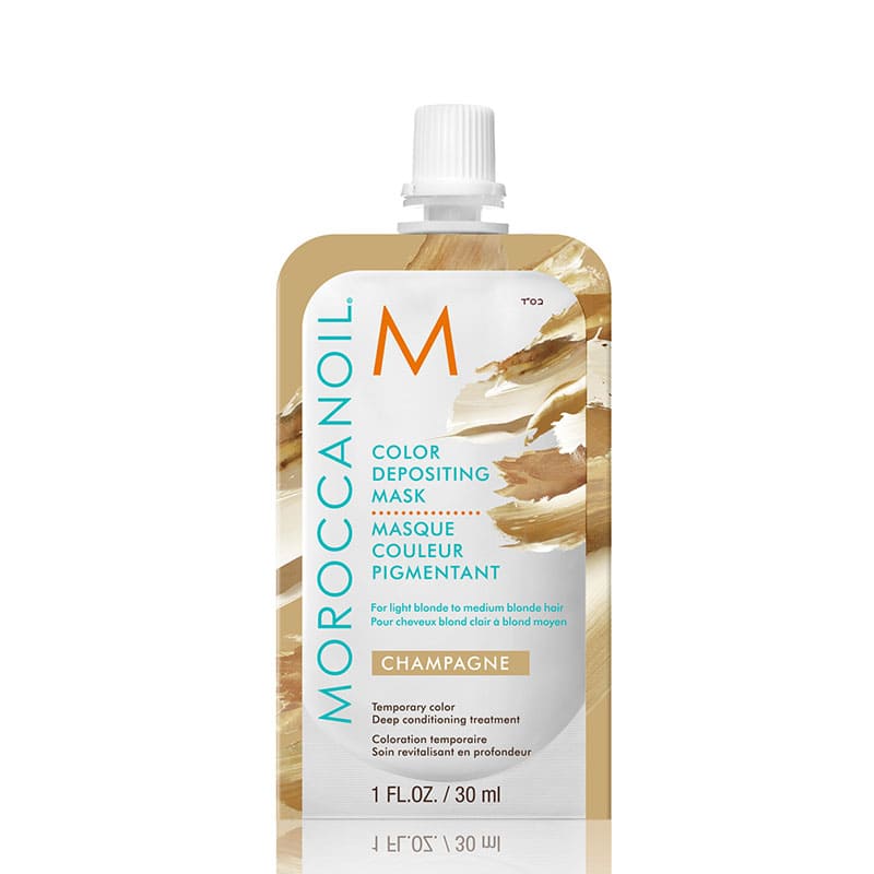 Moroccanoil Champagne Color Depositing Hair Mask - Hydrating & Toning Treatment for Blonde & Light Brown Hair - Perfect for Salon & At-Home Use