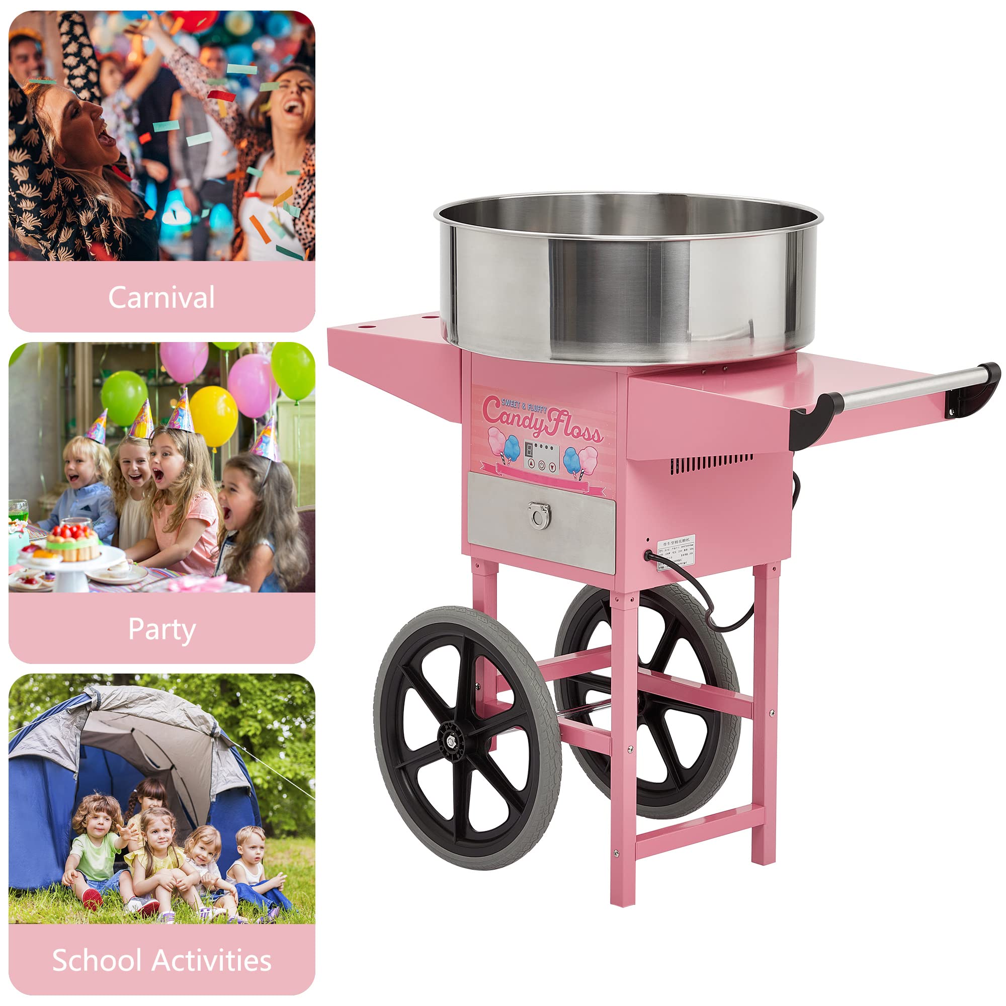 Garvee Extra Large Commercial Cotton Candy Machine - Electric Cotton Candy Floss Maker with 20