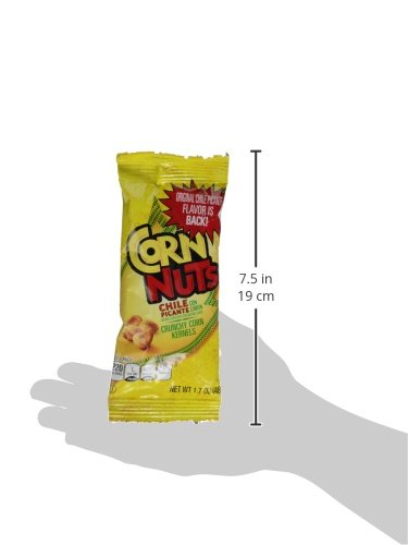 Spicy Chile Picante con Limon Flavored Corn Nuts - Crunchy Corn Snacks for Adults - 1.7oz Pack of 18 - Perfect for Road Trips, Movie Nights & Office Snacking