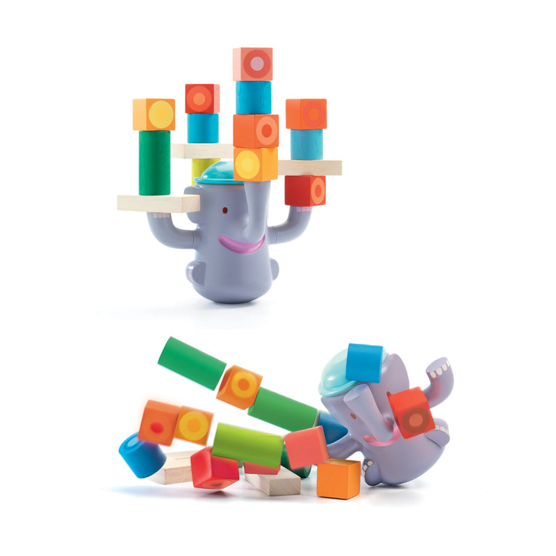 Bigboum Toddler Balancing Game by Djeco - Fun Wooden Stacking Blocks for Kids Ages 2-4 | Perfect for Early Learning & Family Game Night