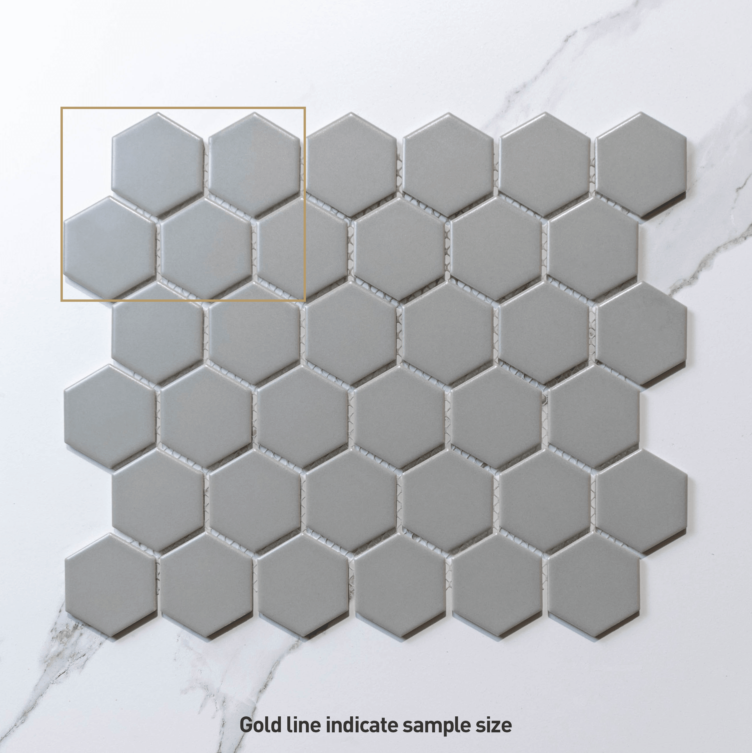 Hexagon Mosaic Tile - Hive M Grey 51x59 Matt Finish (Per Sheet) - Perfect for Kitchen Backsplash, Bathroom Walls & Modern Interior Design