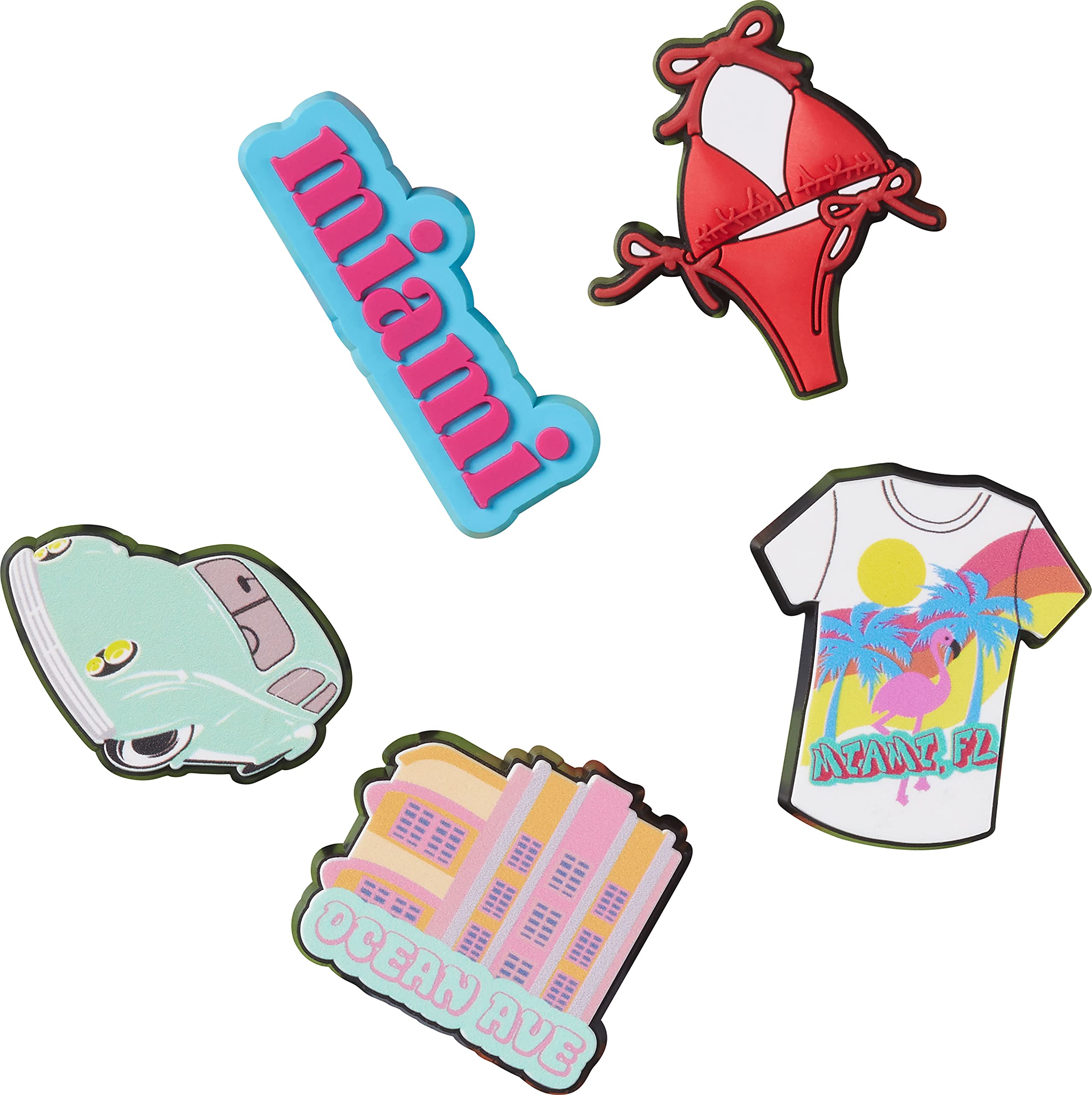 Crocs Jibbitz 5-Pack Shoe Charms - Fun & Colorful City-Themed Decorations for Crocs Shoes | Perfect for Kids & Adults | Great for School, Work & Casual Wear