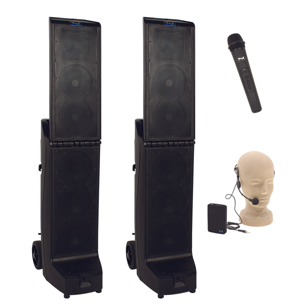 Anchor Audio Bigfoot XU2-R Portable PA Speaker System with 2 Wireless Microphones - Perfect for Outdoor Events, Live Performances & Public Speaking