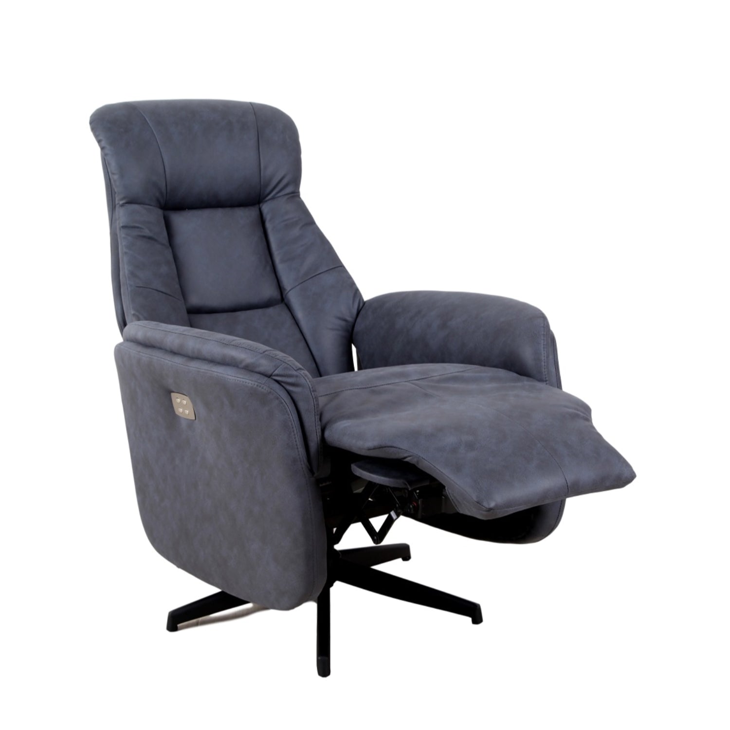 Premium Power Gaming Recliner Chair - Ergonomic Grey PU Leather Video Game Chair for PC & Console Gaming - Perfect for Home Theater & Esports