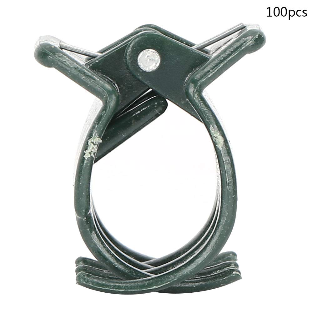 100Pcs Garden Plant Support Clips - Plastic Plant Clamps for Orchid Flower Stems, Tomato Vines & Climbing Plants | Heavy Duty Plant Fixing Clips for Greenhouse, Indoor & Outdoor Gardening