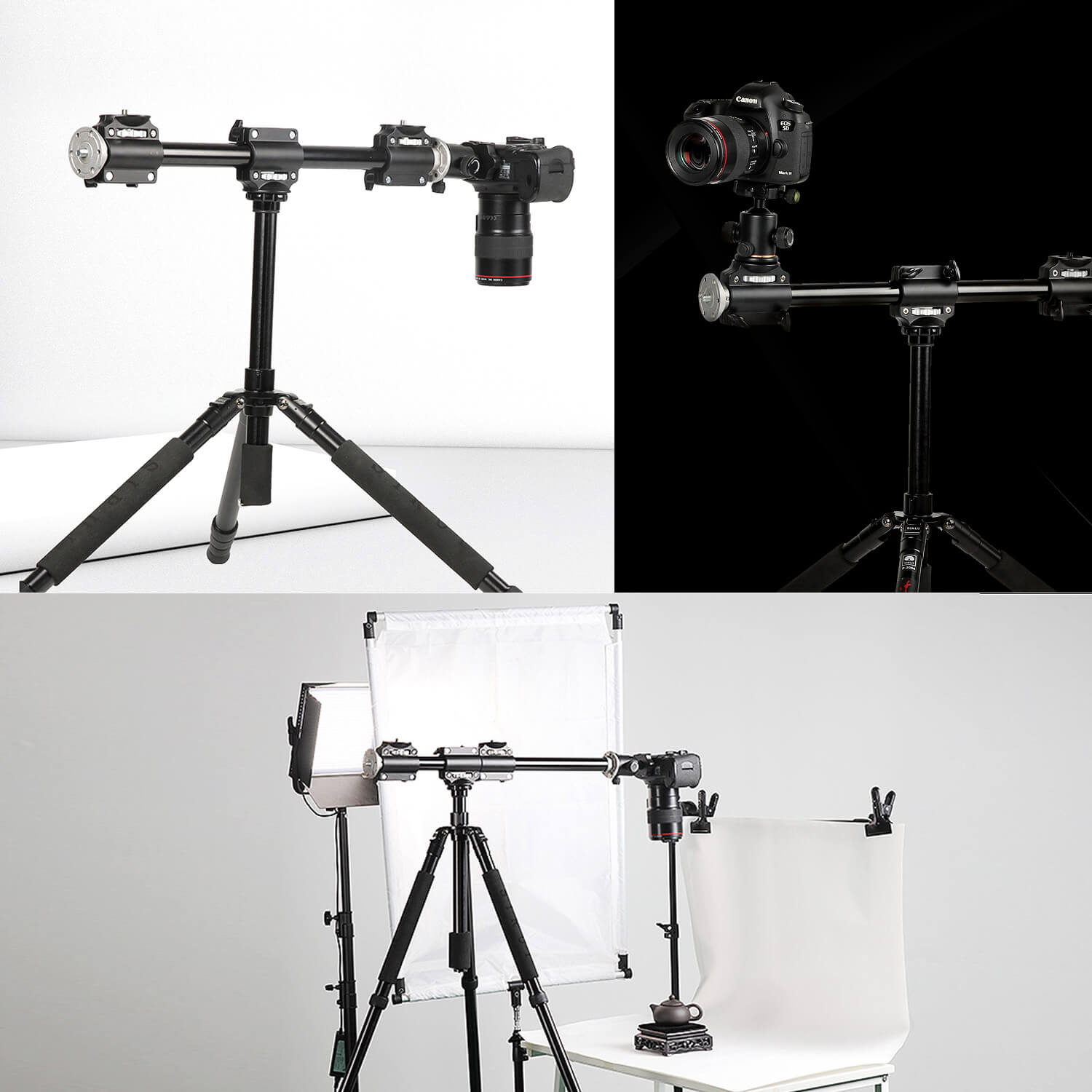 Professional Camera Tripod Cross Arm - Adjustable Extension Arm for DSLR, Mirrorless & Video Cameras - Perfect for Vlogging, Photography & Film Making