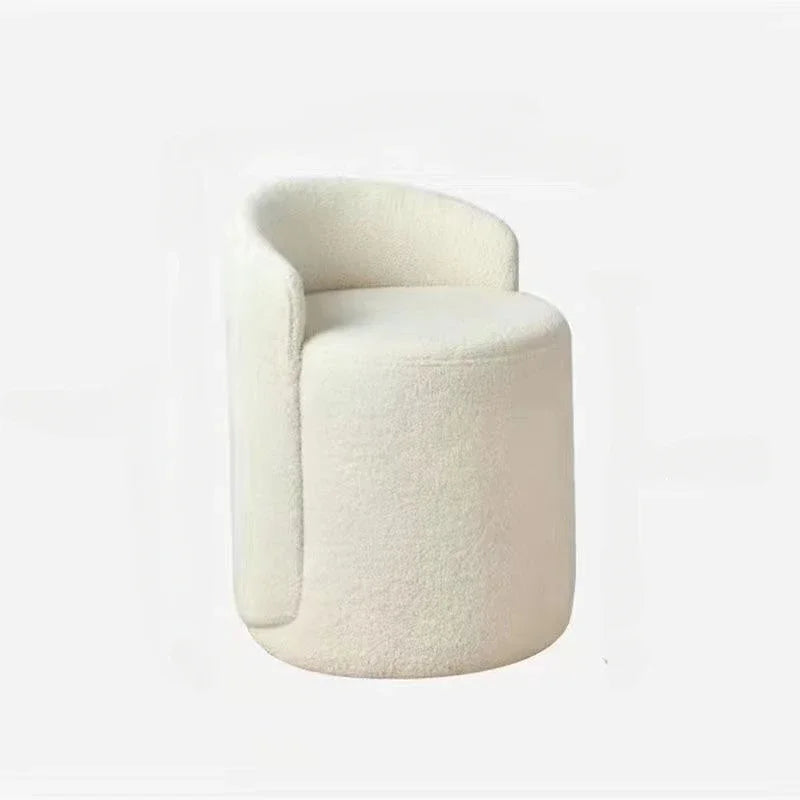 Soft Short Lamb Plush Stool - Cozy Faux Fur Ottoman Pouf for Kids Room, Nursery Decor, Living Room Seating - Perfect for Reading Nook, Playroom, or Bedroom Accent