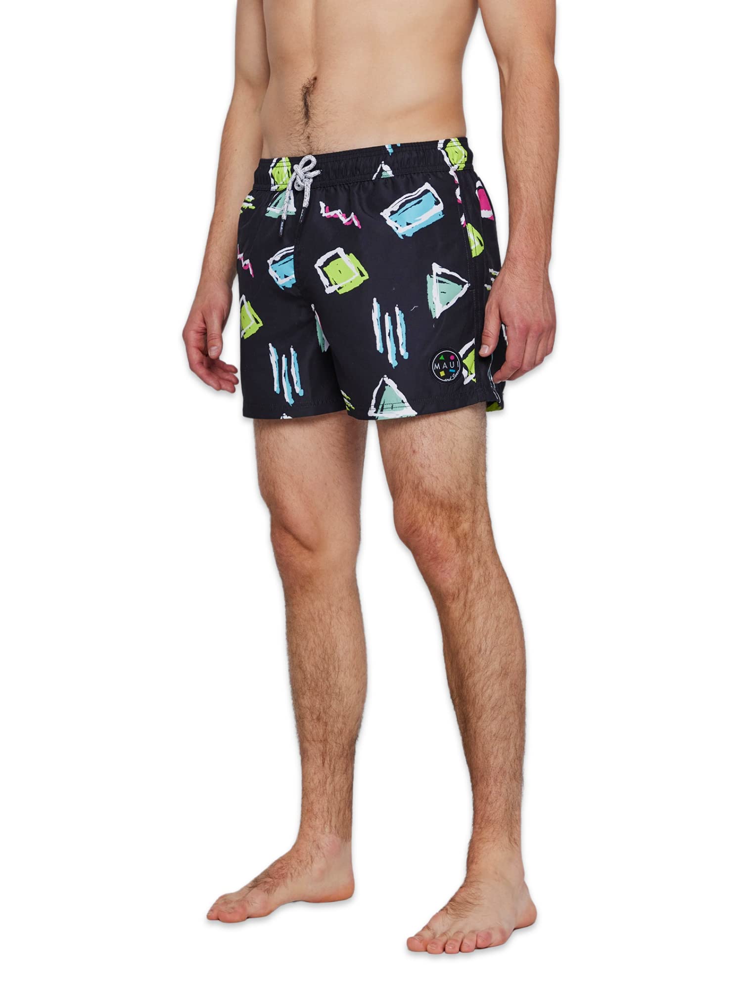 **Shapes Volley Swim Shorts for Men - Quick-Dry, Comfortable & Stylish Black Beach Shorts - Perfect for Swimming, Surfing & Summer Vacations**