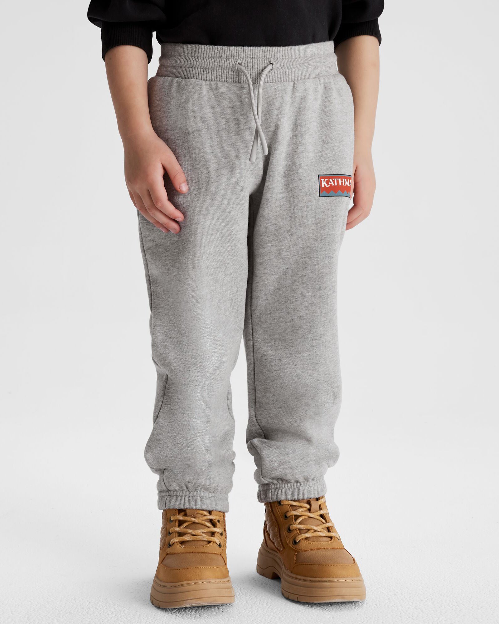 Heritage Kids' Logo LT BB Jogger Pants - Light Grey Marle for Boys & Girls | Comfortable Athletic Joggers for School, Play & Everyday Wear