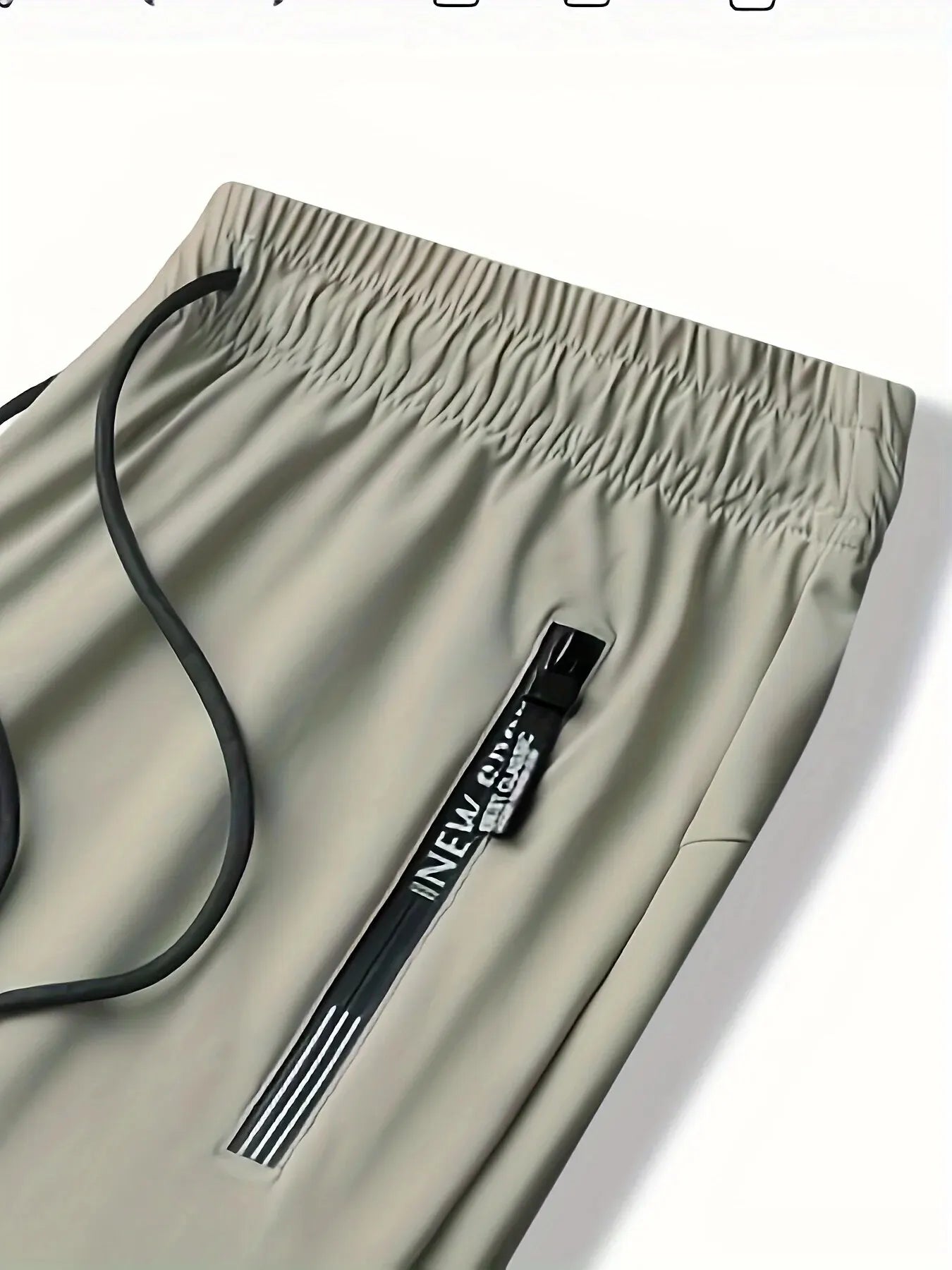Men's Quick-Drying Breathable Joggers with Waist Drawstring - High Stretch Athletic Pants for Running, Gym Workouts & Casual Wear | Fitness & Lounge Comfort