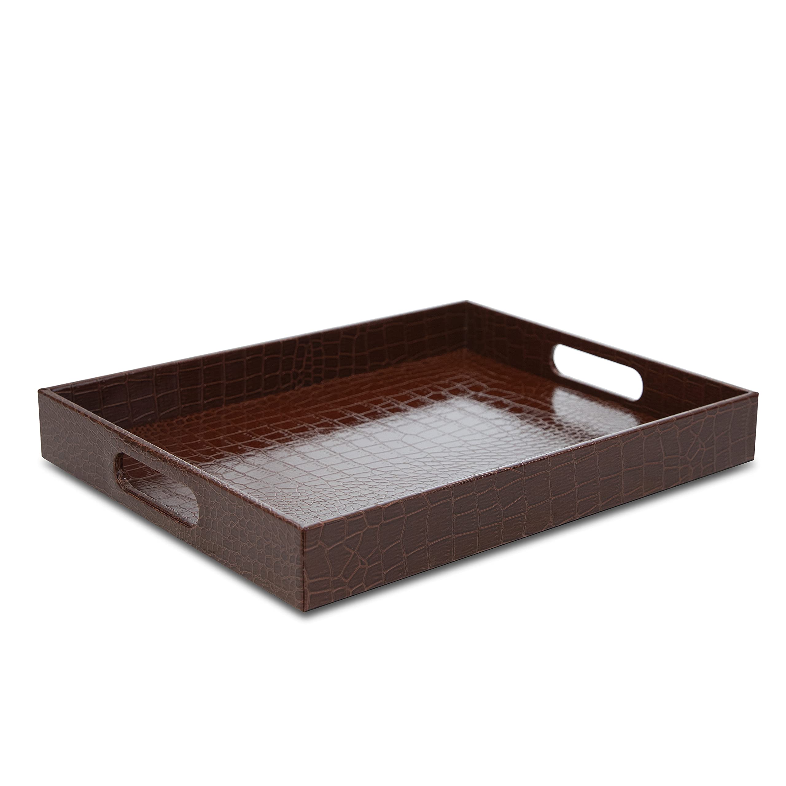 Premium Ottoman Tray - Stylish Alligator Skin Pattern for Coffee & Side Tables - Home Decor