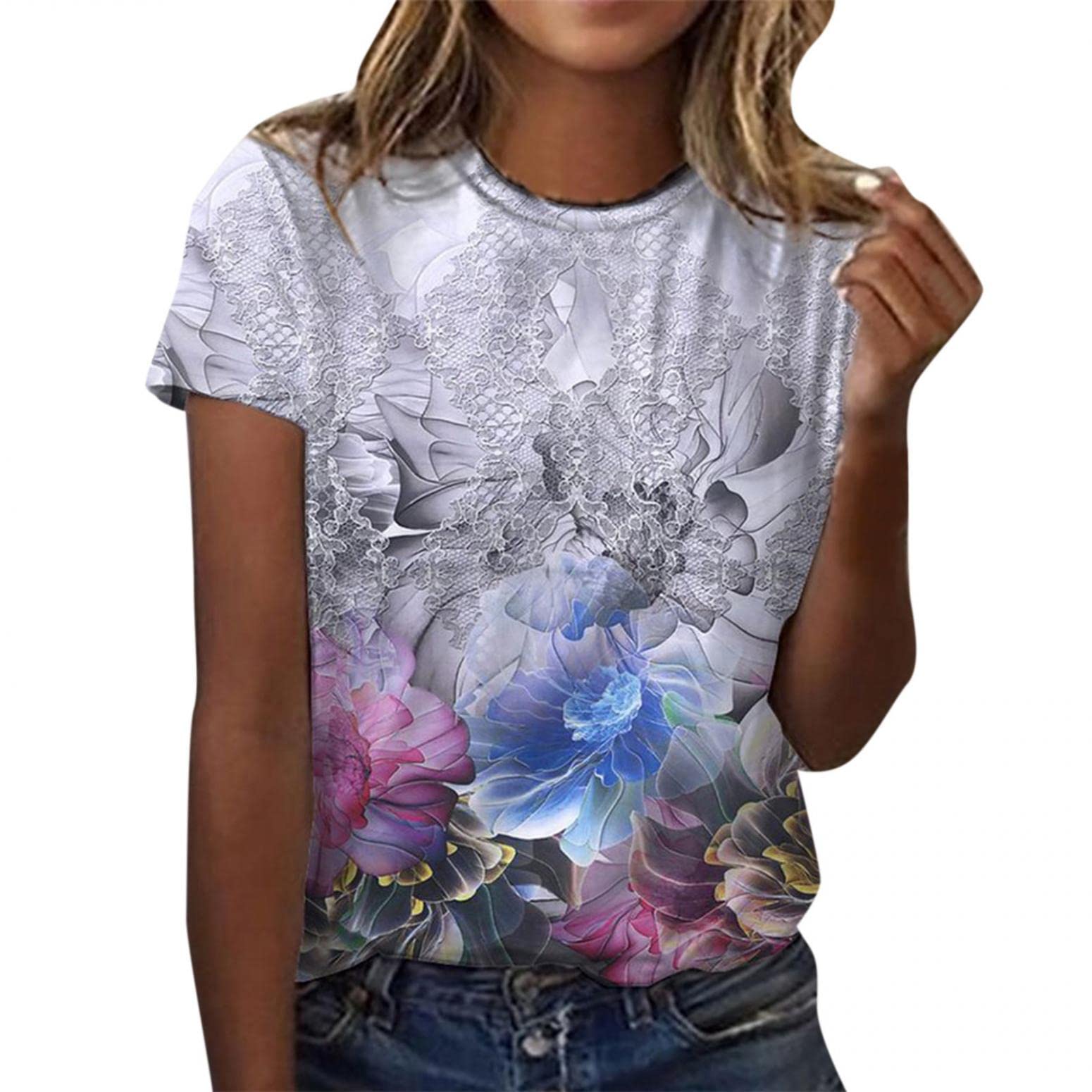 Funny Printed Women's Casual Short Sleeve T-Shirt - Loose Crew Neck Summer Top | Cute Graphic Tee for Everyday Wear, Beach Outings & Weekend Hangouts
