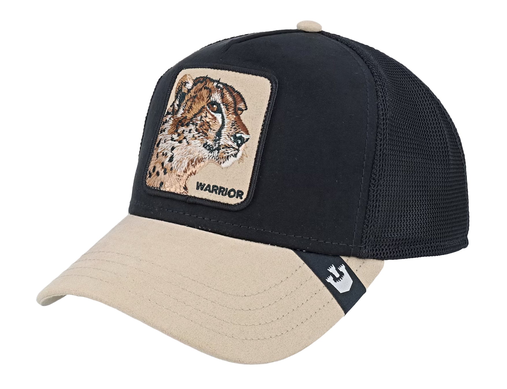 Goorin Bros 'The Suede Cheetah' Black Poly/Cotton Suede Peaked Trucker Cap - Stylish Unisex Baseball Hat for Men & Women, Perfect for Outdoor Activities, Sports, and Casual Wear