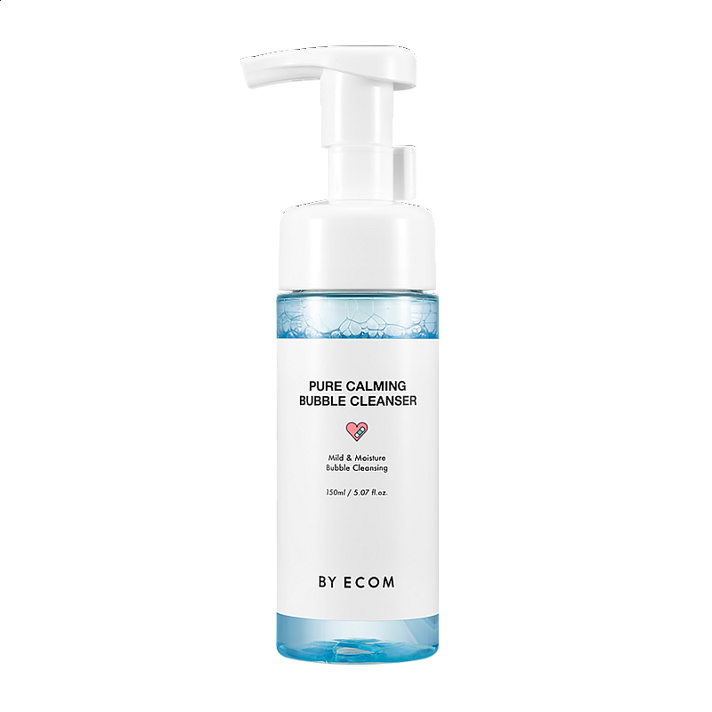 BY ECOM Pure Calming Bubble Cleanser 150ml - Gentle Foaming Face Wash for Sensitive Skin, Hydrating & Soothing Facial Cleanser - Perfect for Daily Skincare Routine & Travel