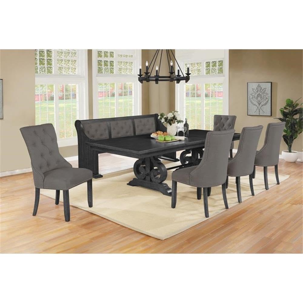 Premium Gray Dining Chairs Set of 4 - High-Quality Modern Kitchen Chairs with Comfortable Cushion - Perfect for Home, Restaurant, and Office Use