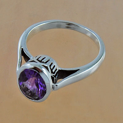 925 Sterling Silver Amethyst Gemstone Ring for Women - D17 Size - Elegant Purple Birthstone Jewelry for Gifts, Anniversary & Everyday Wear