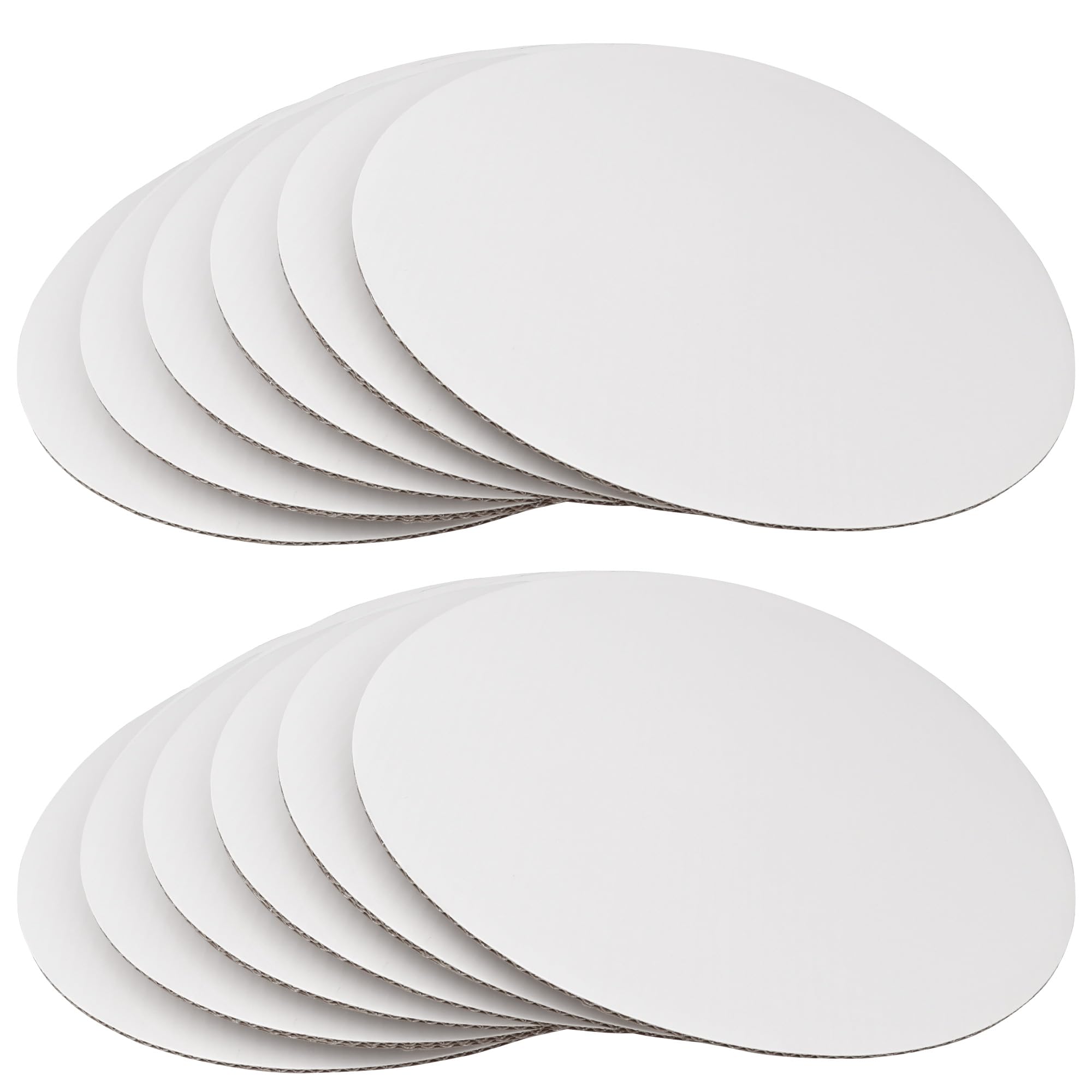 12-Pack 12 Inch Round White Cake Boards - Sturdy Corrugated Cardboard Cake Base for Baking, Decorating & Serving | Disposable Cake Plates for Birthday, Wedding & Party Desserts