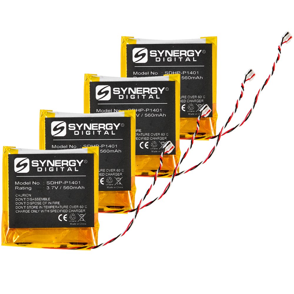 Synergy Digital Wireless Headset Replacement Batteries - Compatible with Beats Studio 2.0 Headphones (Li-Polymer 3.7V 560mAh) - 4-Pack SDHP-P1401 - Perfect for Travel, Workouts & Long Listening Sessions