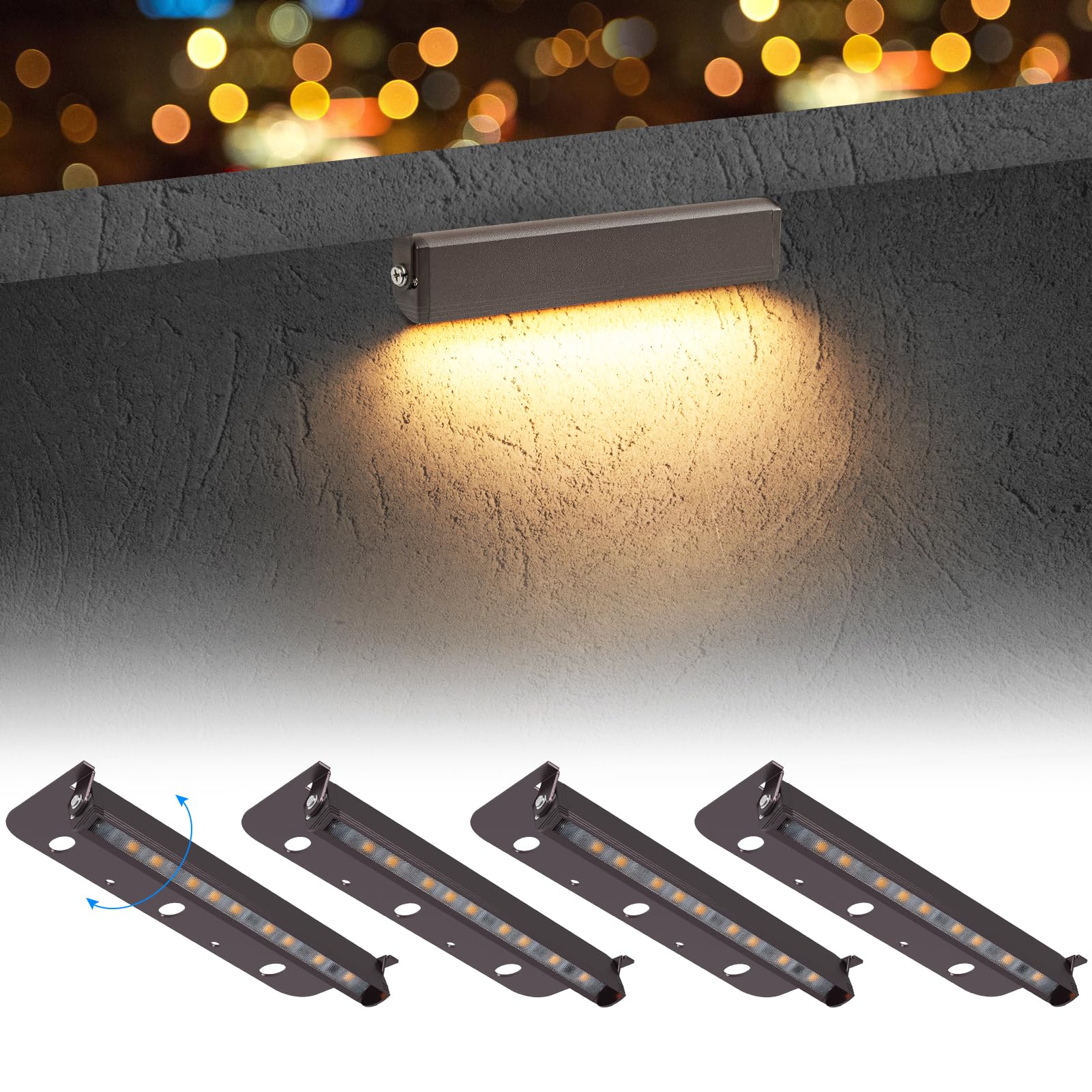 4-Pack 3W 7 Inch LED Hardscape Paver Lights - 12V AC/DC Low Voltage Retaining Wall Lighting - 2700K Soft White Outdoor Step Lights with 50,000 Hours Lifespan - Perfect for Garden Pathways, Driveways, and Landscape Accent Lighting