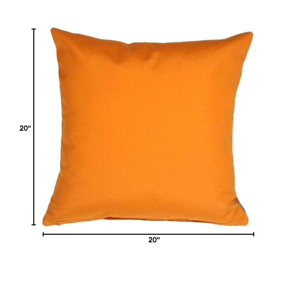 Sunbrella Outdoor Throw Pillows 20x20 Inches (Set of 2) with Inserts - Waterproof & Fade-Resistant Decorative Cushions for Patio, Poolside, and Garden Furniture - Tangerine Orange